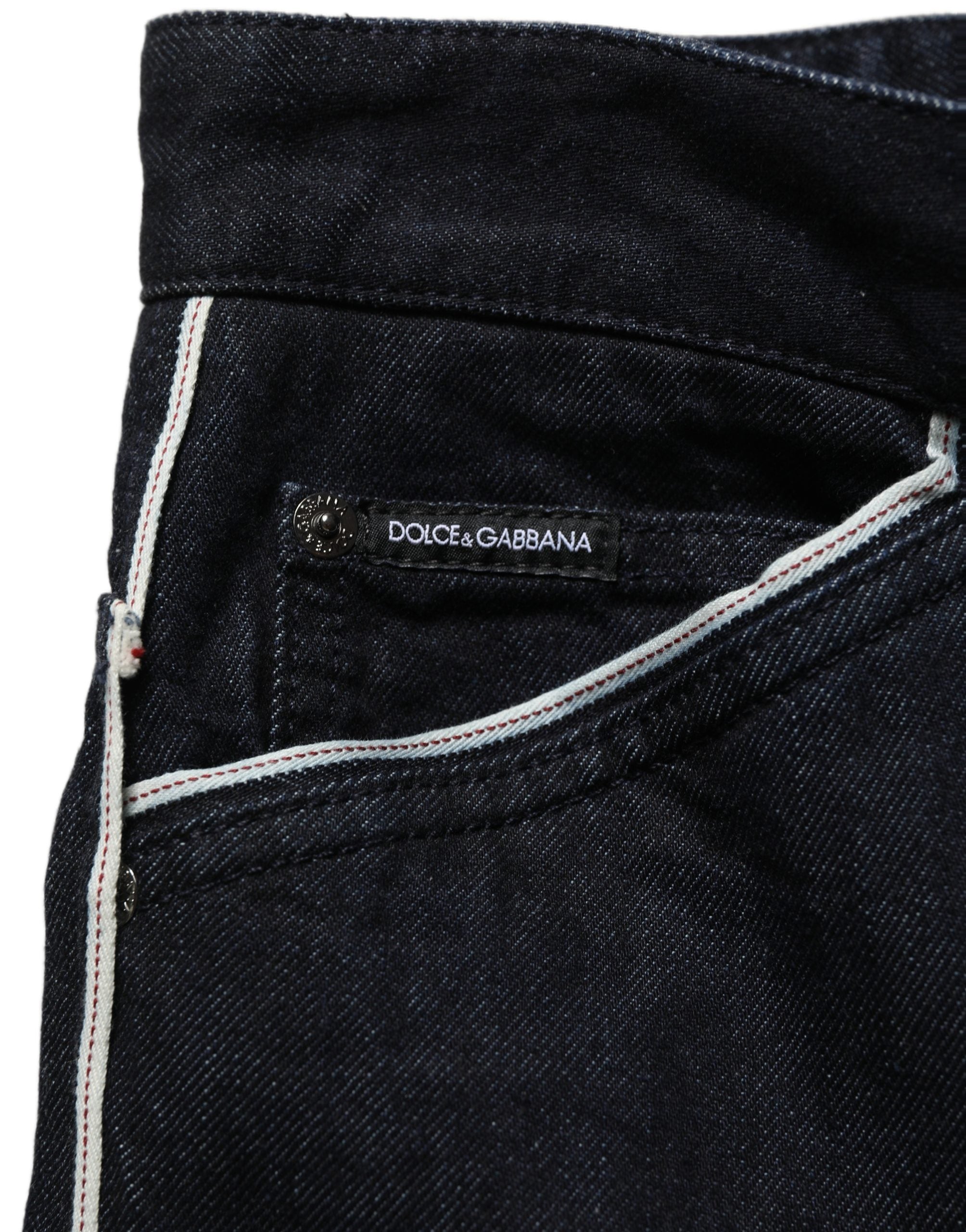 Dolce & Gabbana Schwarze gerade Herren-Jeans aus Baumwoll-Stretch