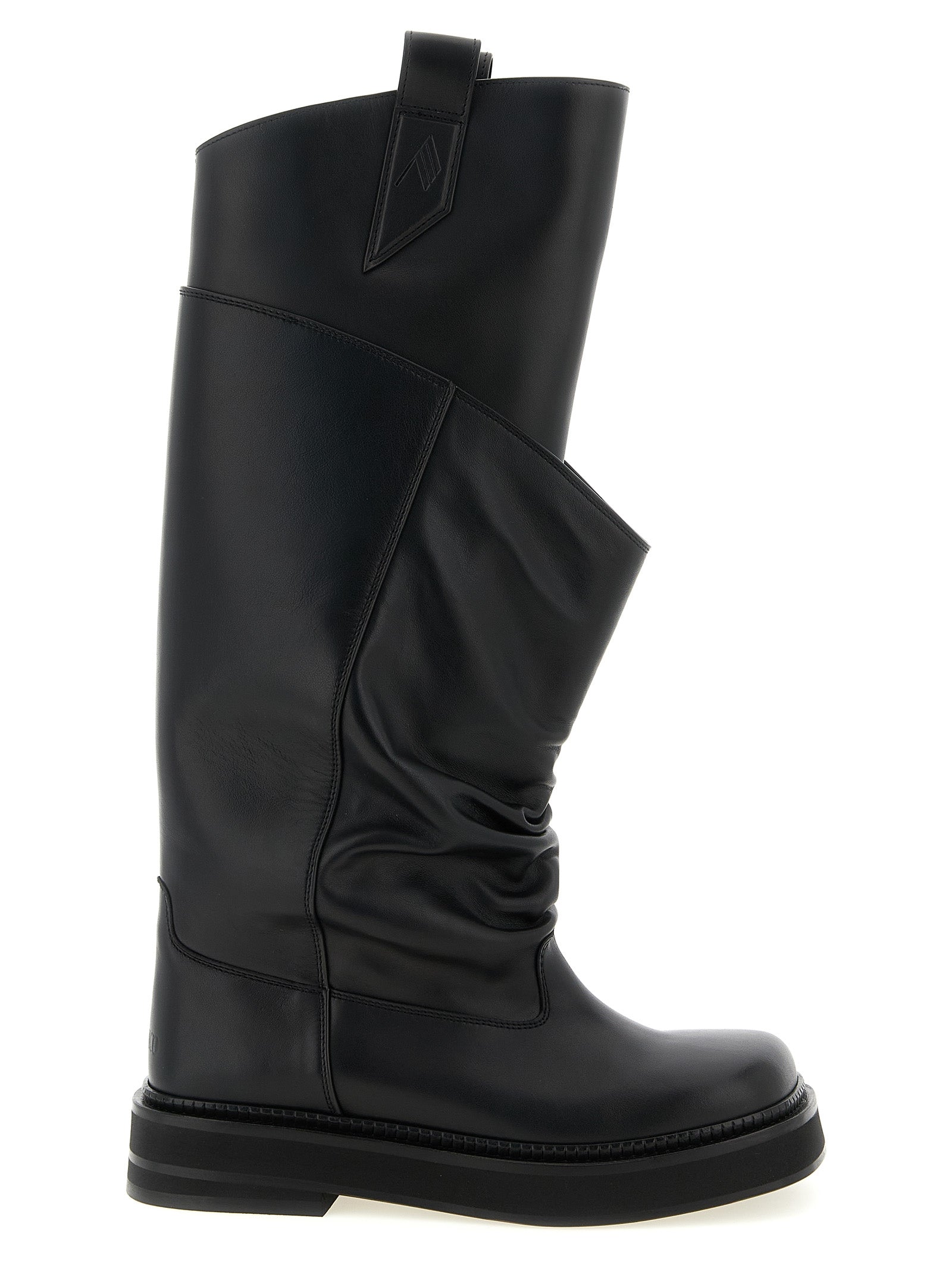 The Attico Schwarzes Kalbsleder Over-the-Knee