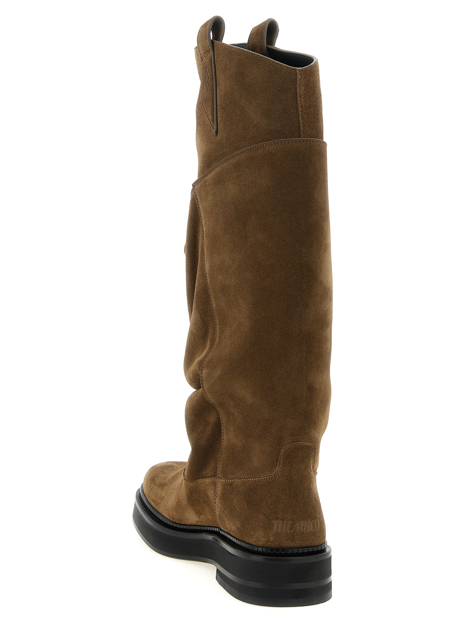 The Attico Braun Kalbsleder Overknee-Stiefel