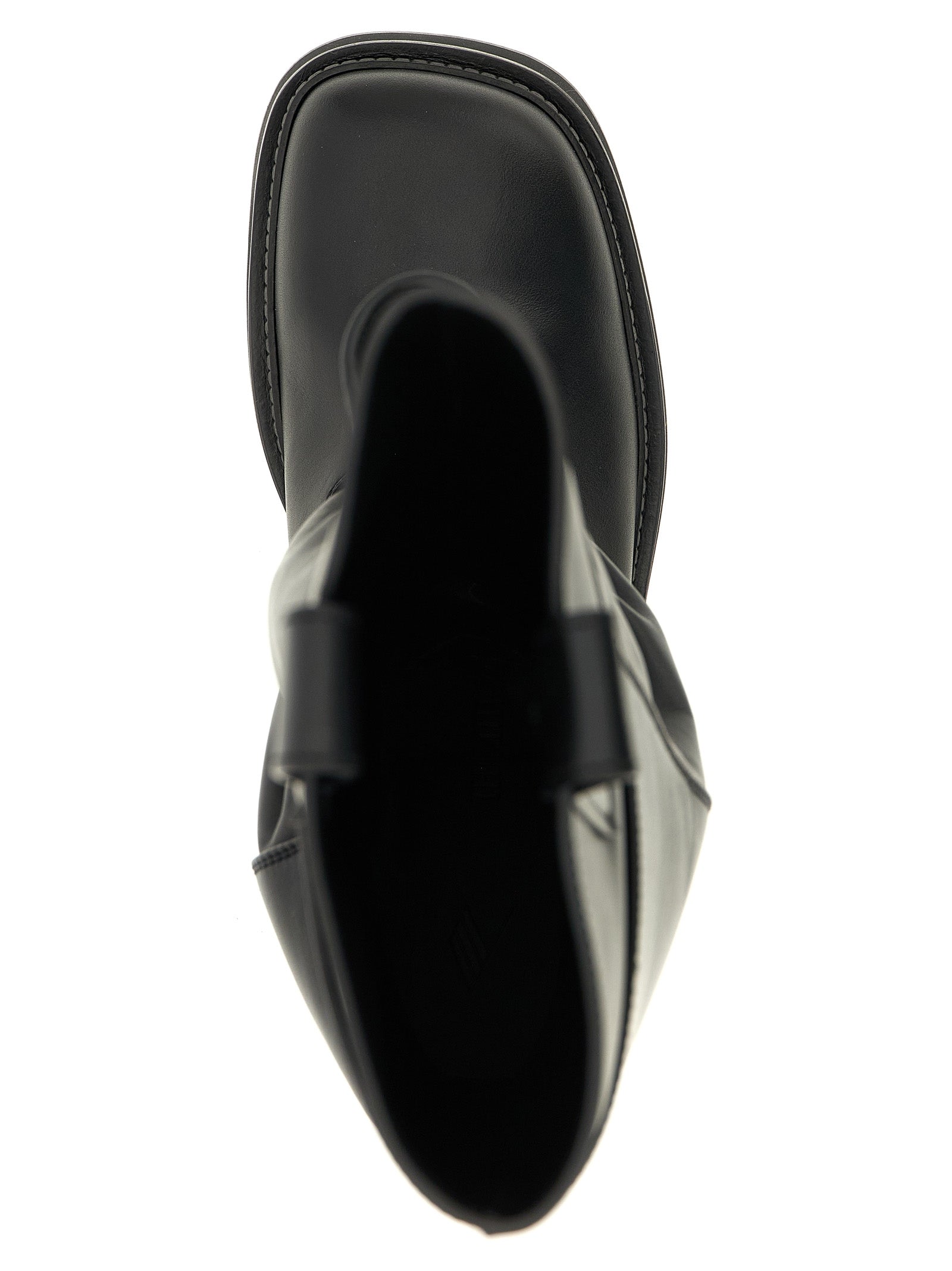 The Attico Schwarzes Kalbsleder Over-the-Knee