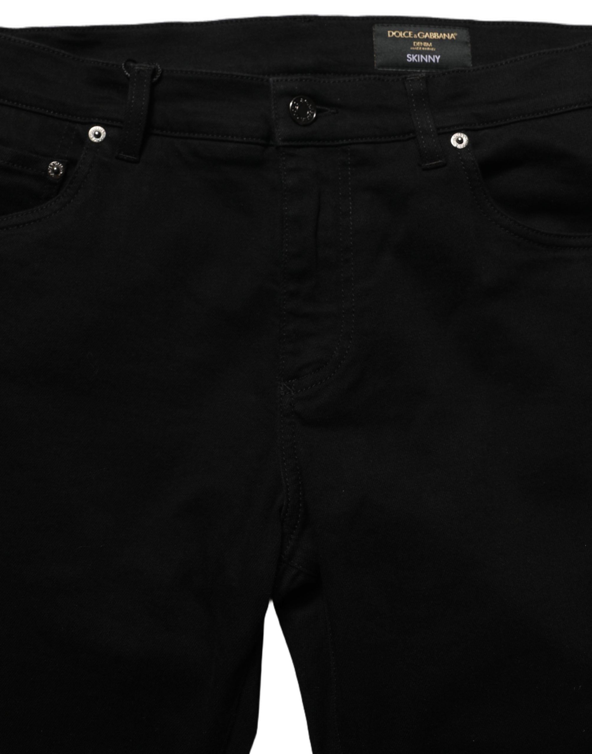 Dolce & Gabbana Schwarze Skinny-Jeans aus Baumwoll-Stretch