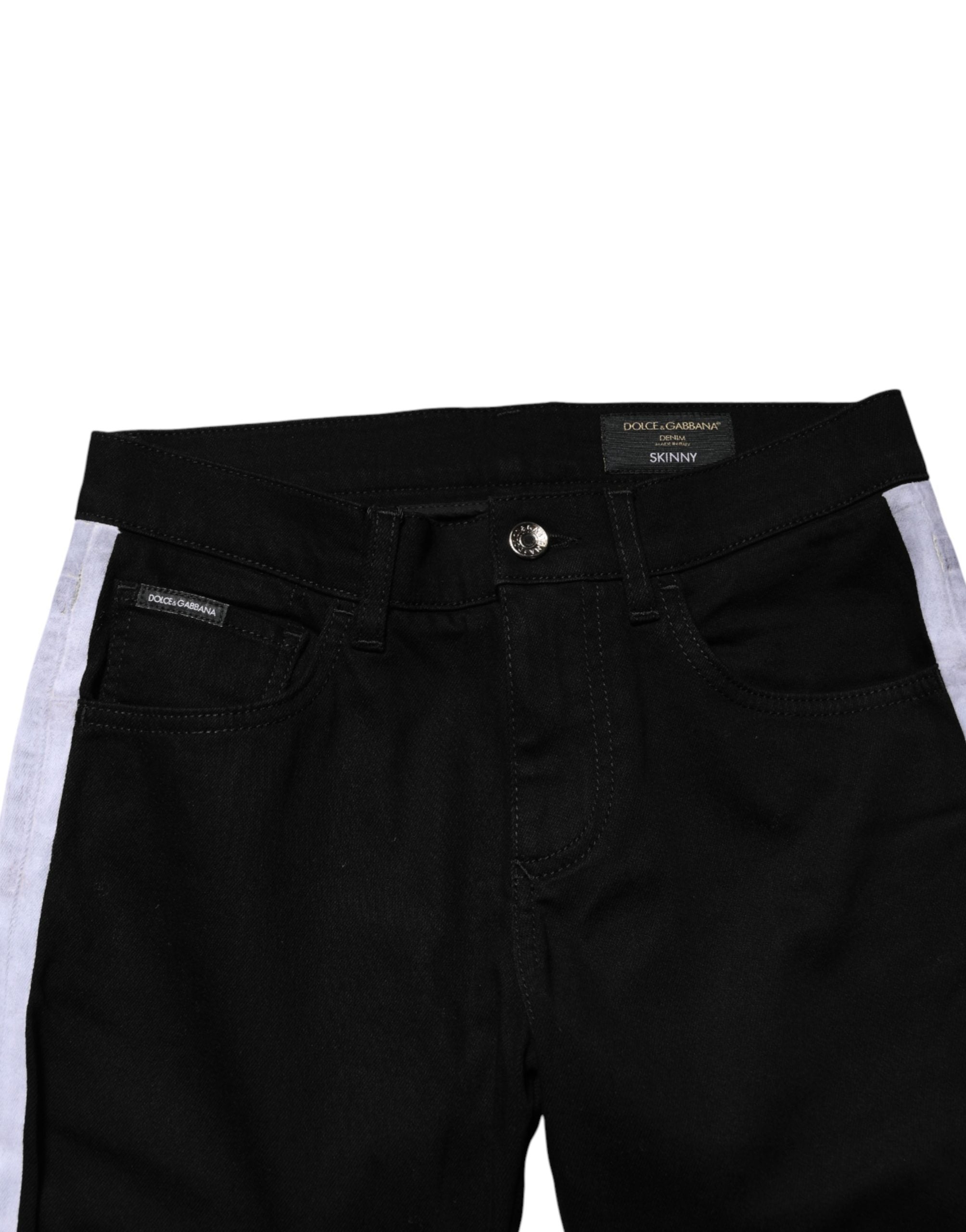 Dolce & Gabbana Schwarze Skinny-Jeans aus Baumwoll-Stretch