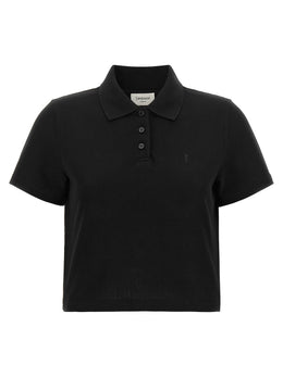 Saint Laurent Schwarzes Baumwoll-Poloshirt