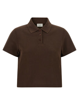 Saint Laurent Braunes Baumwoll-Polohemd