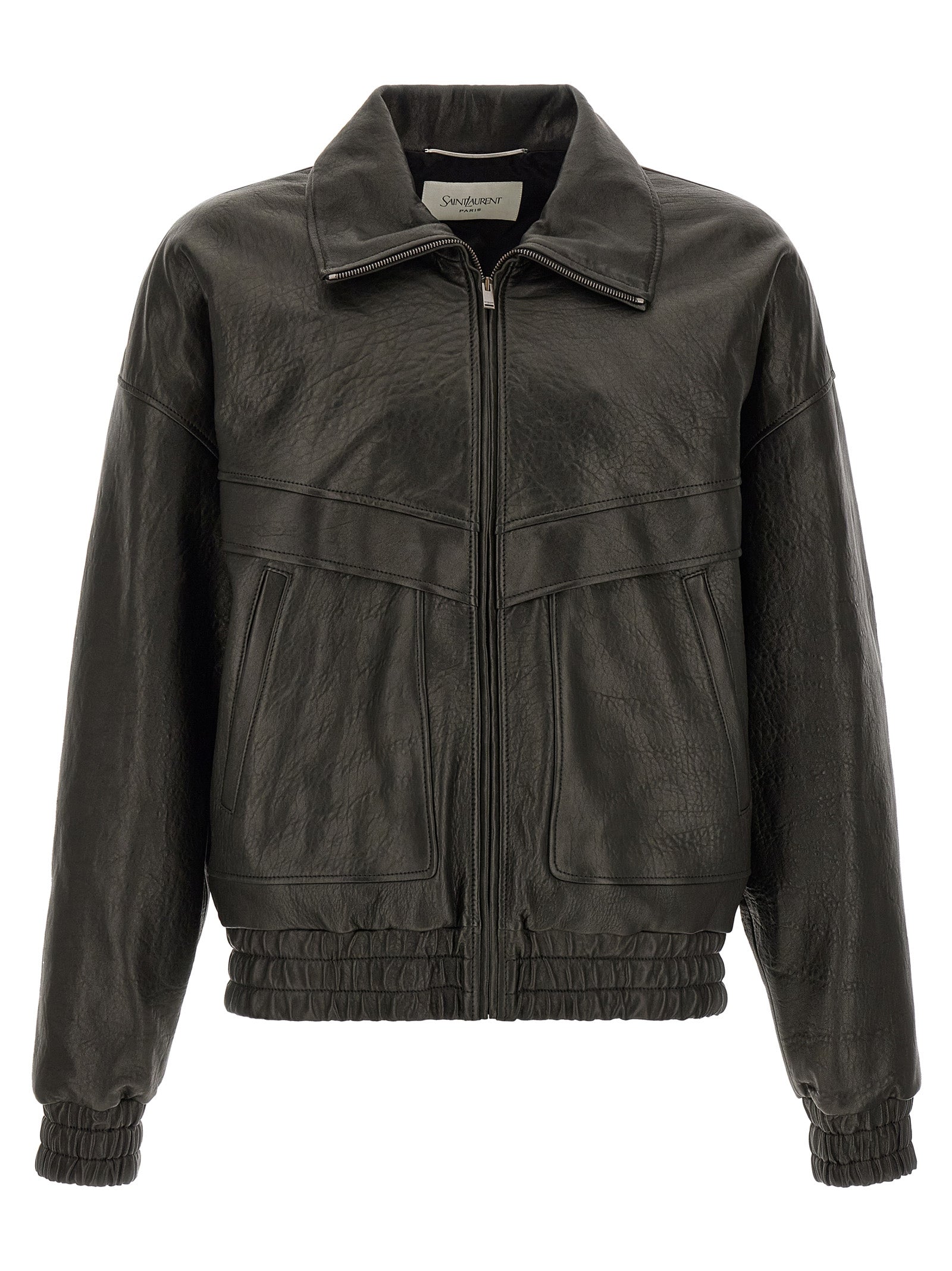 Saint Laurent Schwarze Lammlederjacke
