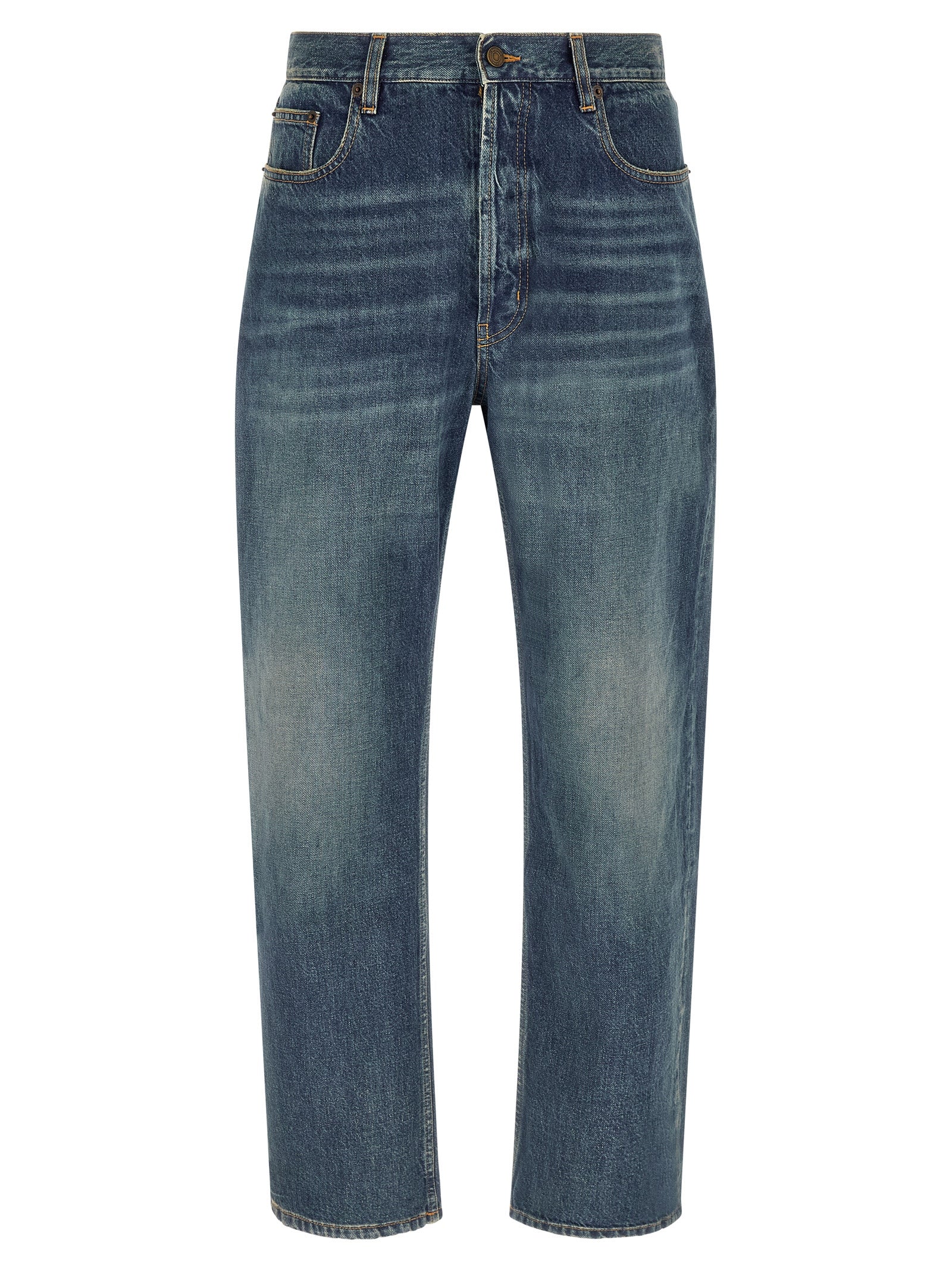 Saint Laurent Blaue Jeans aus Baumwolle im geraden Schnitt