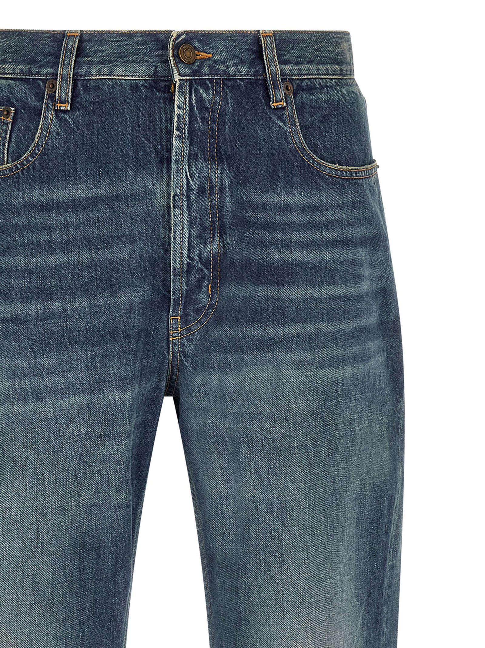 Saint Laurent Blaue Jeans aus Baumwolle im geraden Schnitt