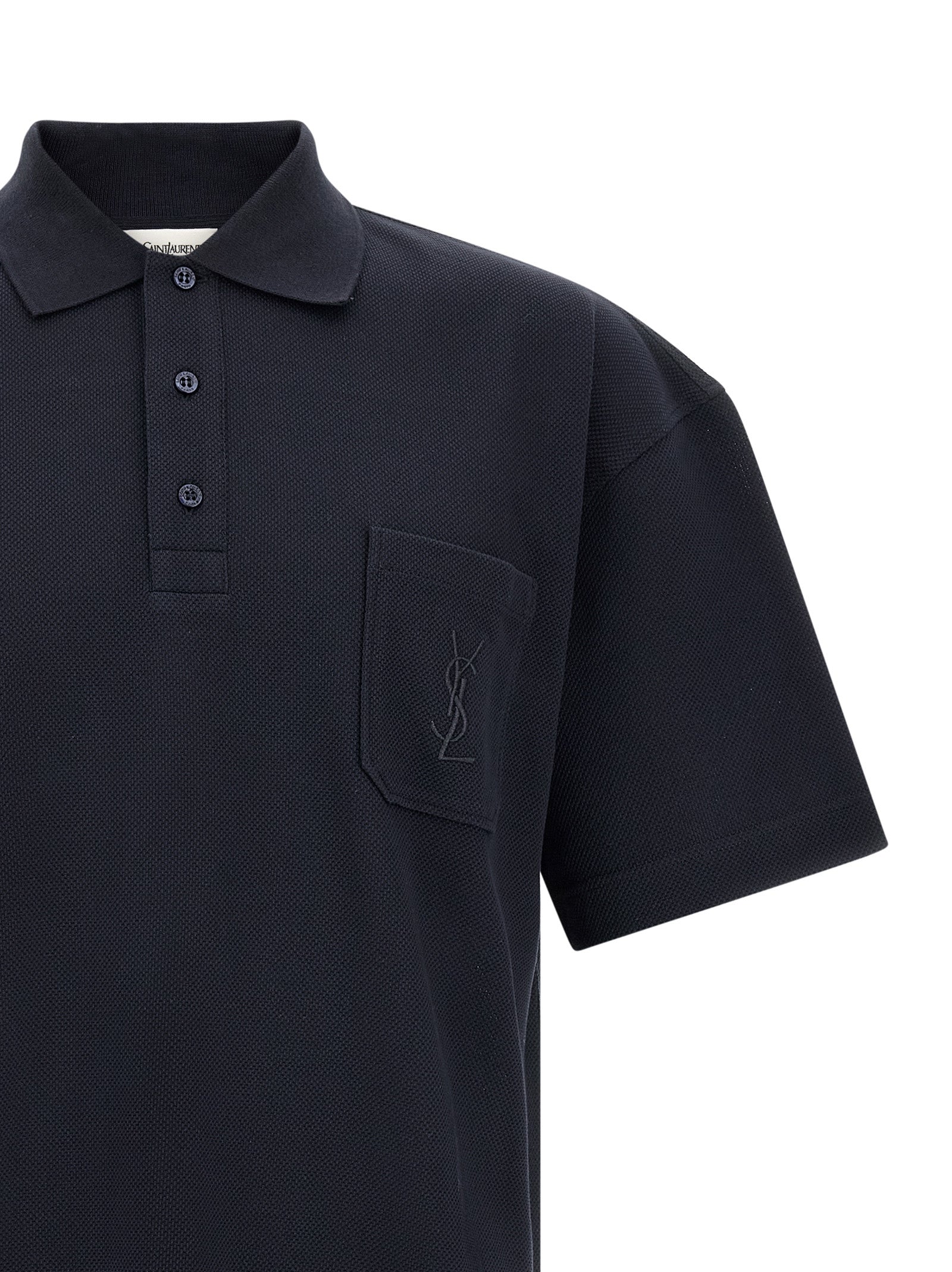 Saint Laurent Blaues Baumwoll-Polohemd