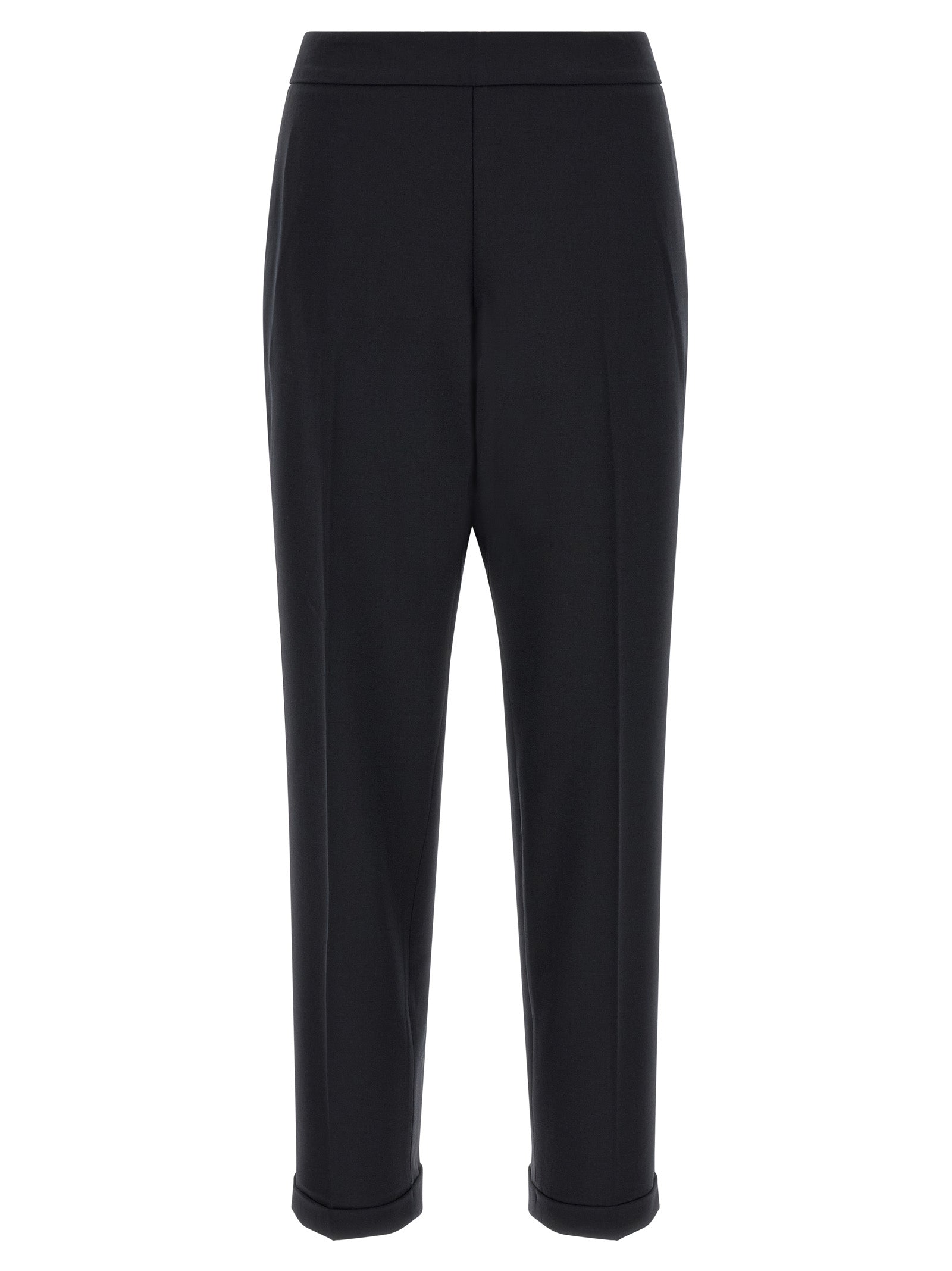 Alberto Biani Schwarze Cropped Hose aus Polyester