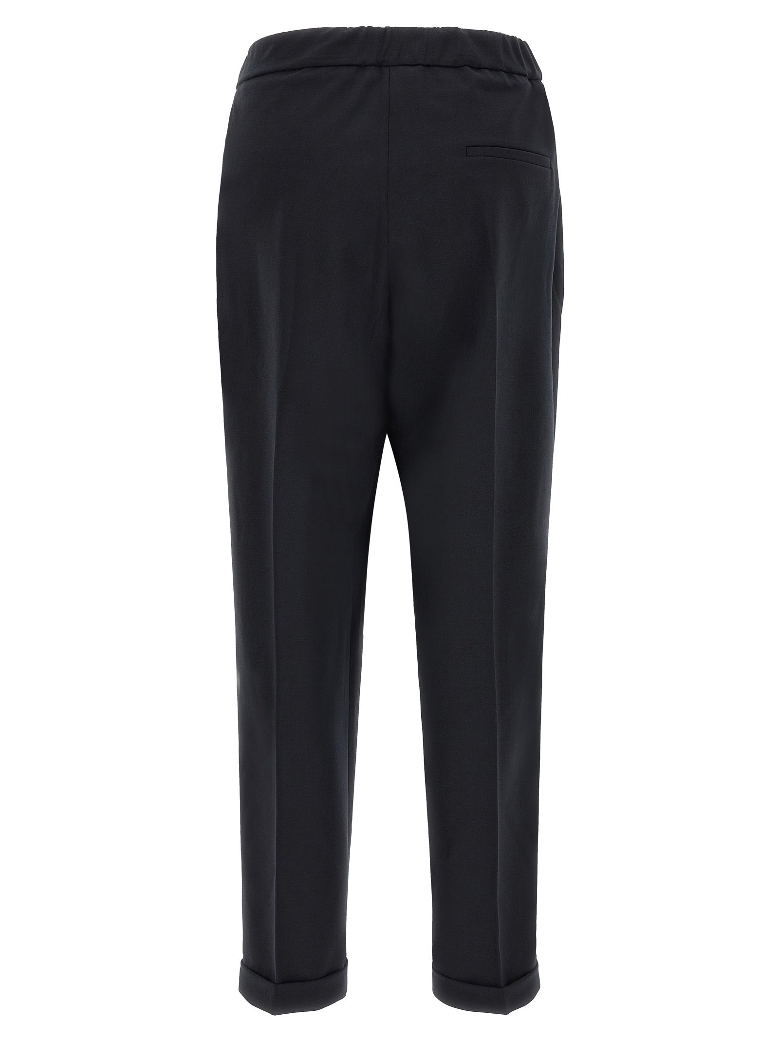 Alberto Biani Schwarze Cropped Hose aus Polyester