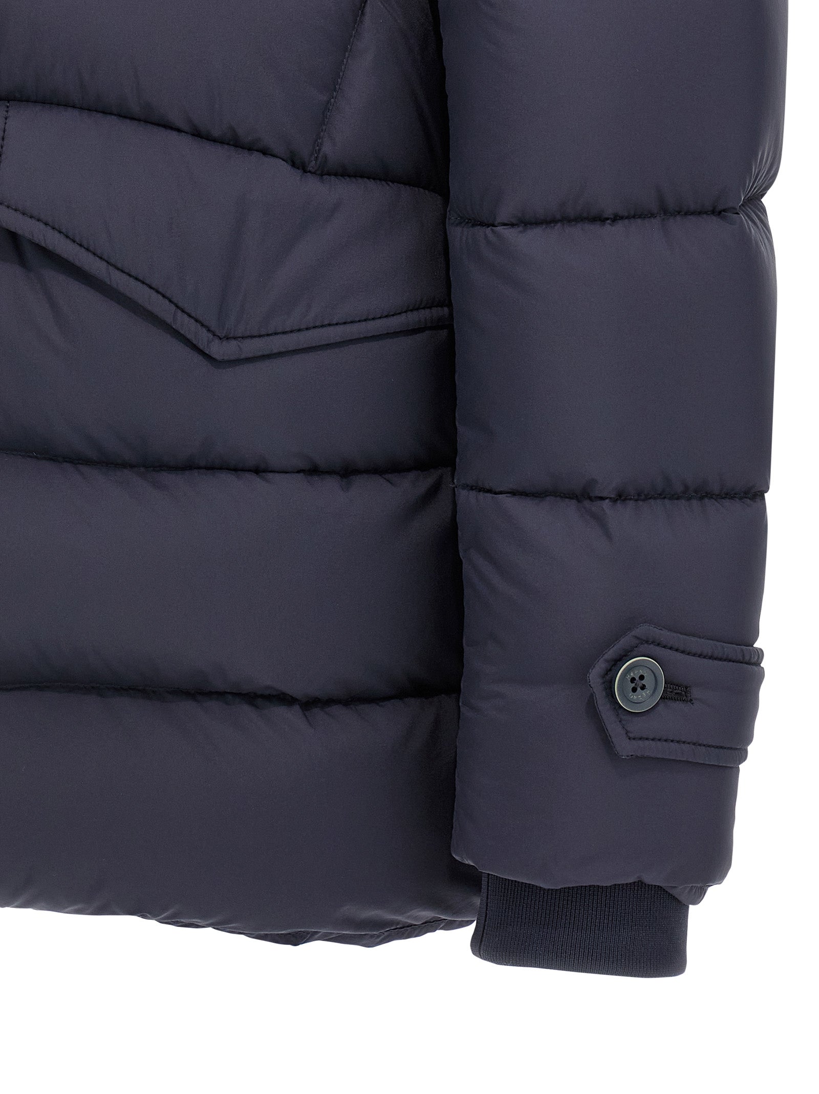 Herno Blaue Polyamid-Jacke in voller Länge