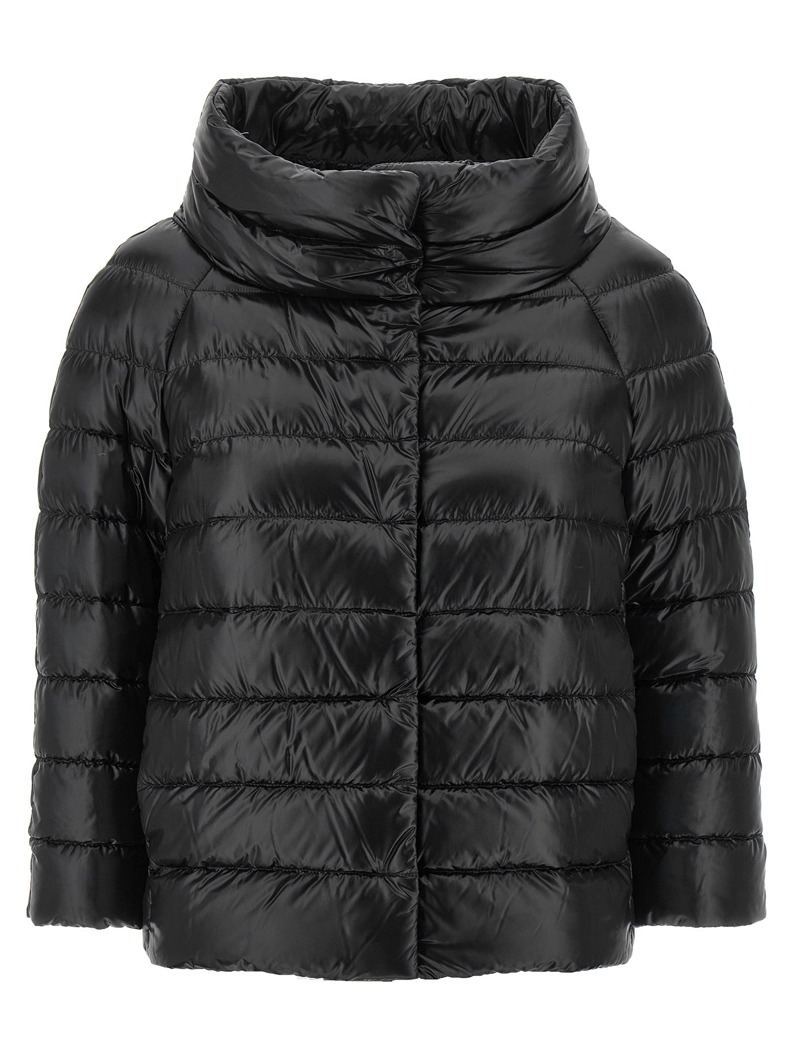 Herno Schwarze Polyamid-Jacke in voller Länge