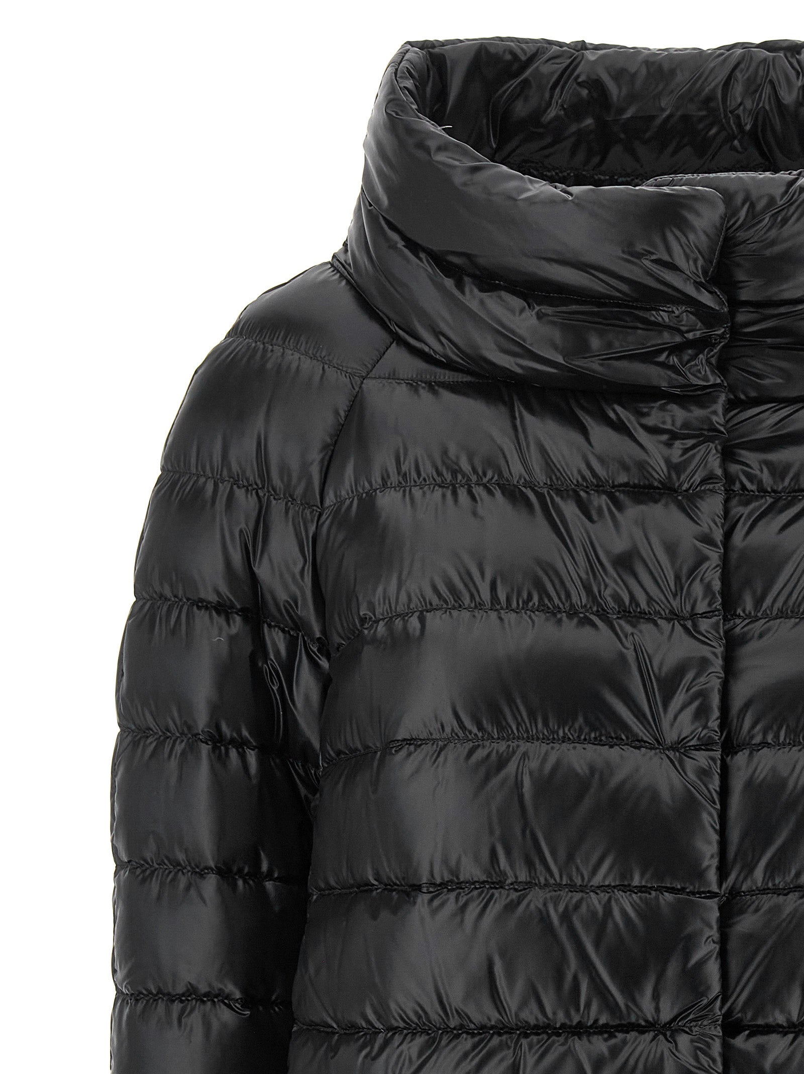 Herno Schwarze Polyamid-Jacke in voller Länge