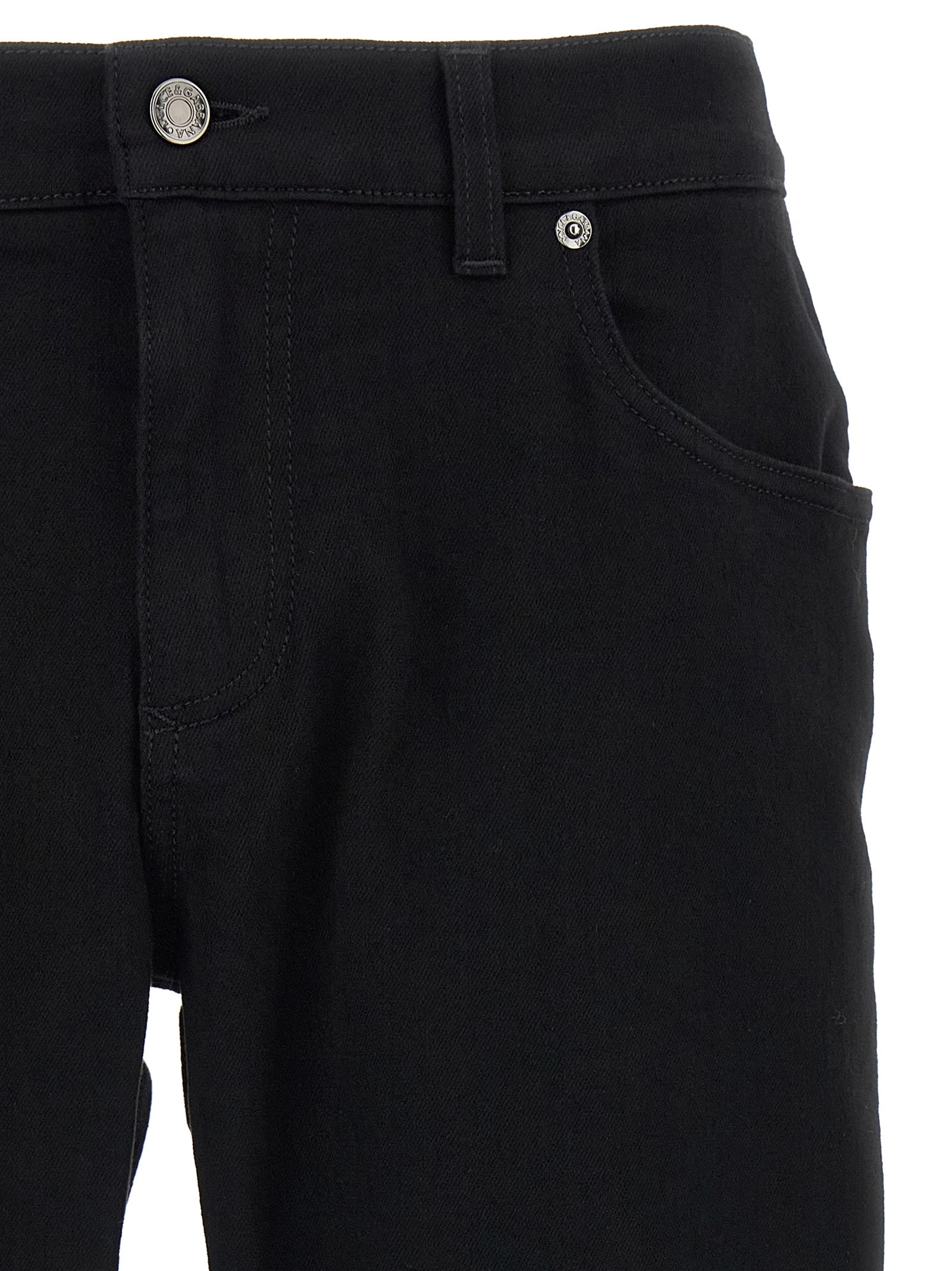 Dolce & Gabbana Schwarze Baumwoll-Jeans im Slim Fit