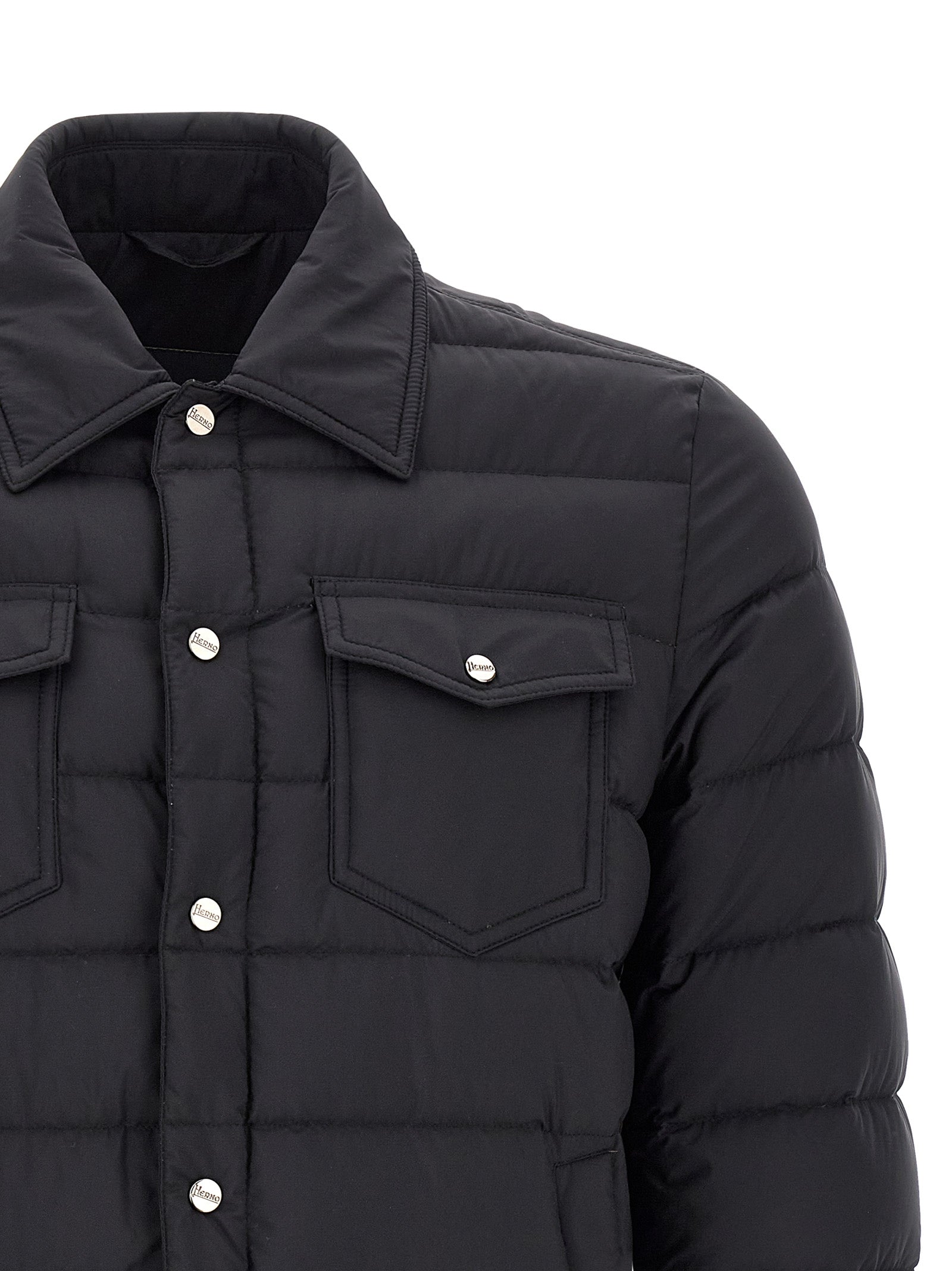 Herno Schwarze Polyamid-Jacke in voller Länge