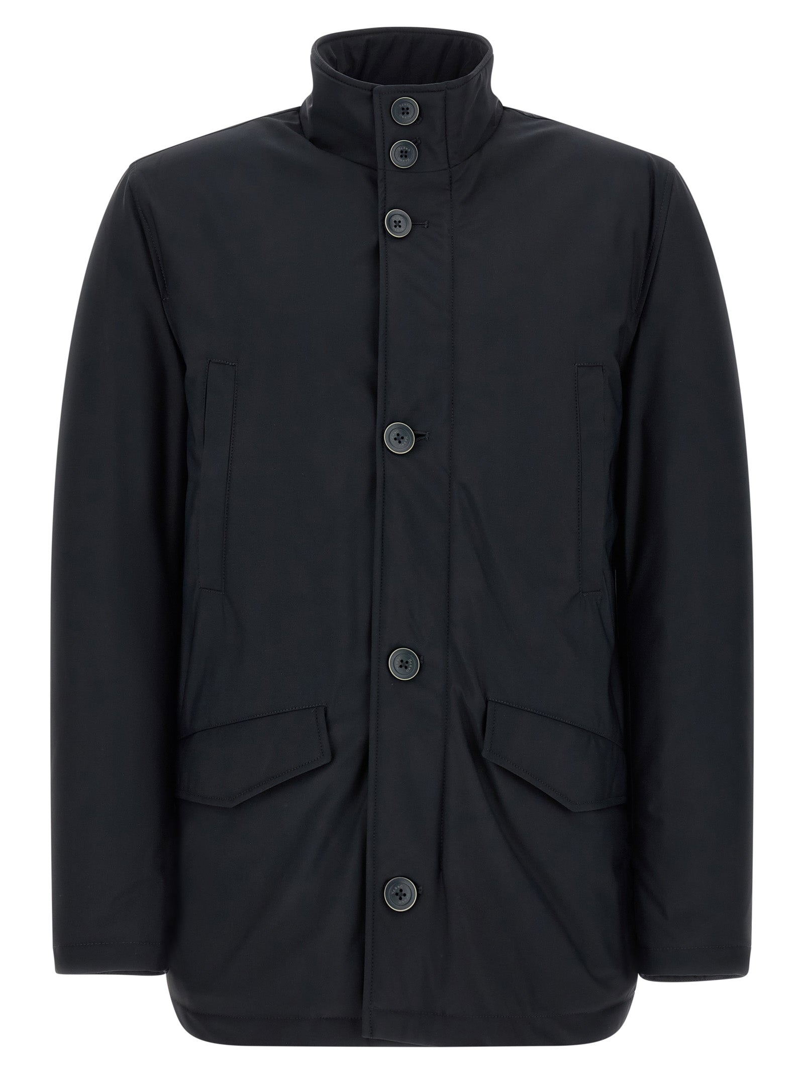 Herno Blaue Polyamid-Jacke in voller Länge
