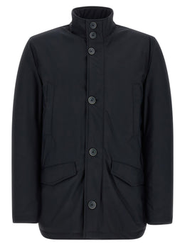 Herno Blaue Polyamid-Jacke in voller Länge