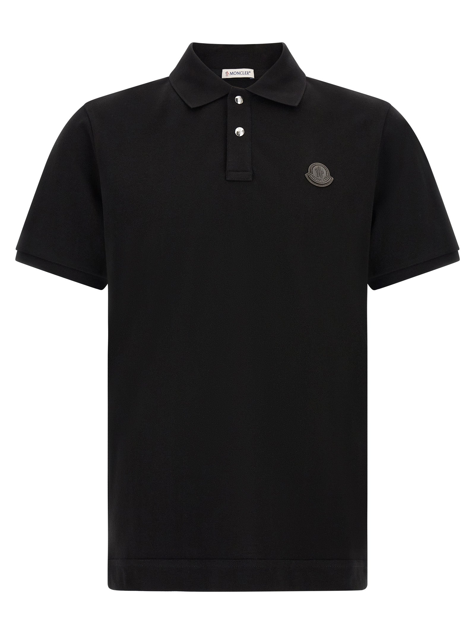 Moncler Schwarzes Poloshirt aus Leder