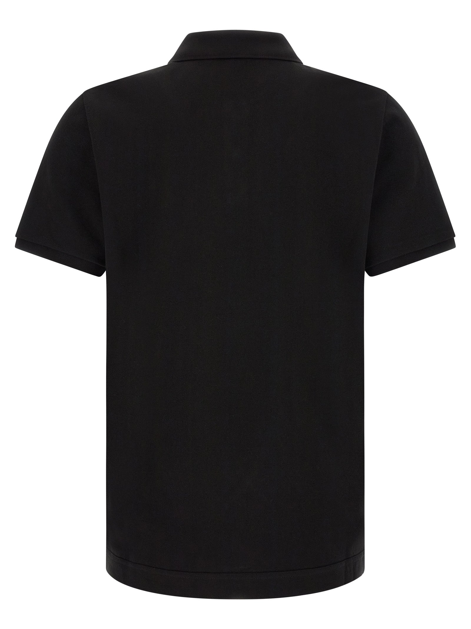 Moncler Schwarzes Poloshirt aus Leder