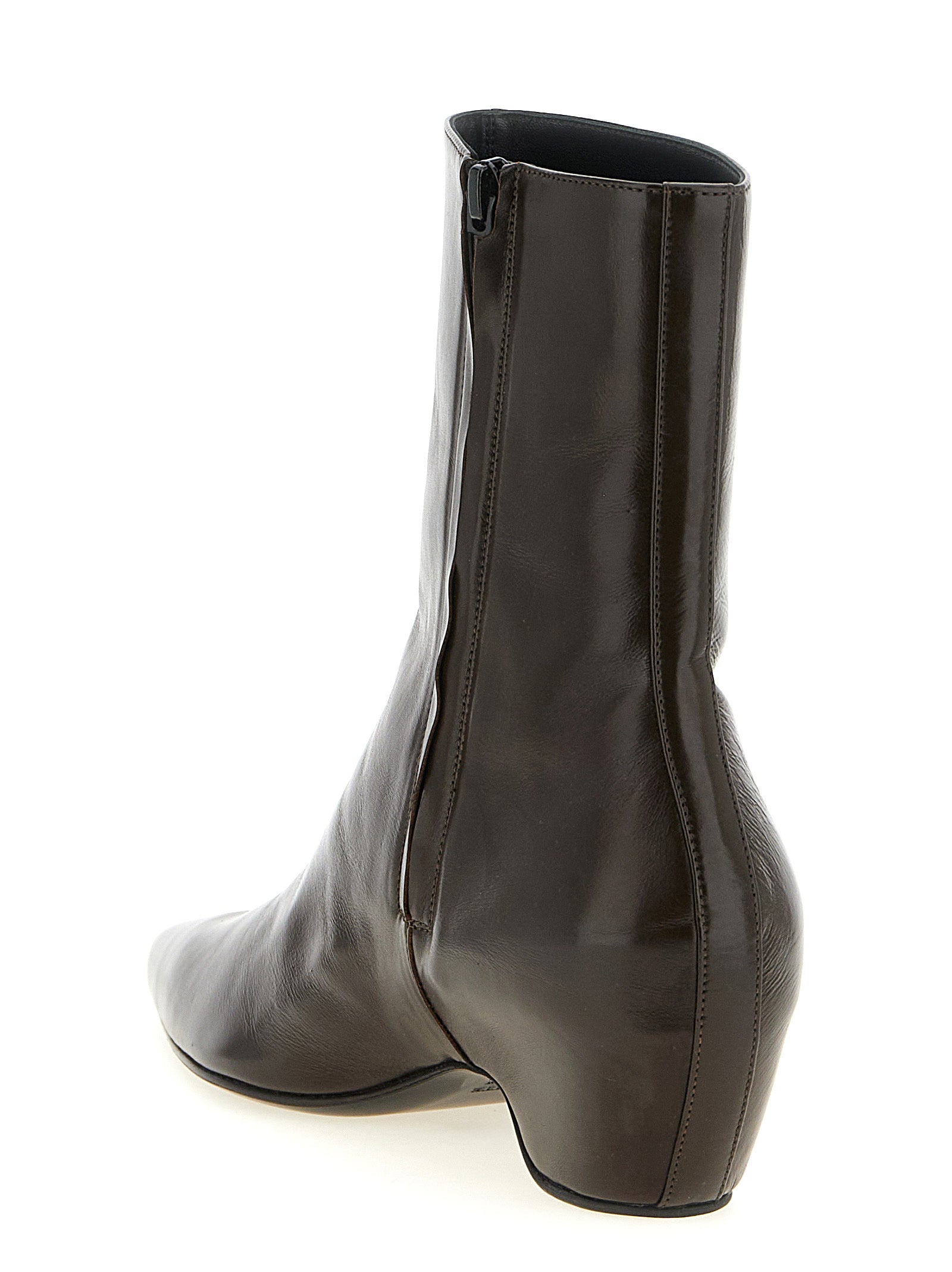 Khaite Ankle Boots aus braunem Kalbsleder