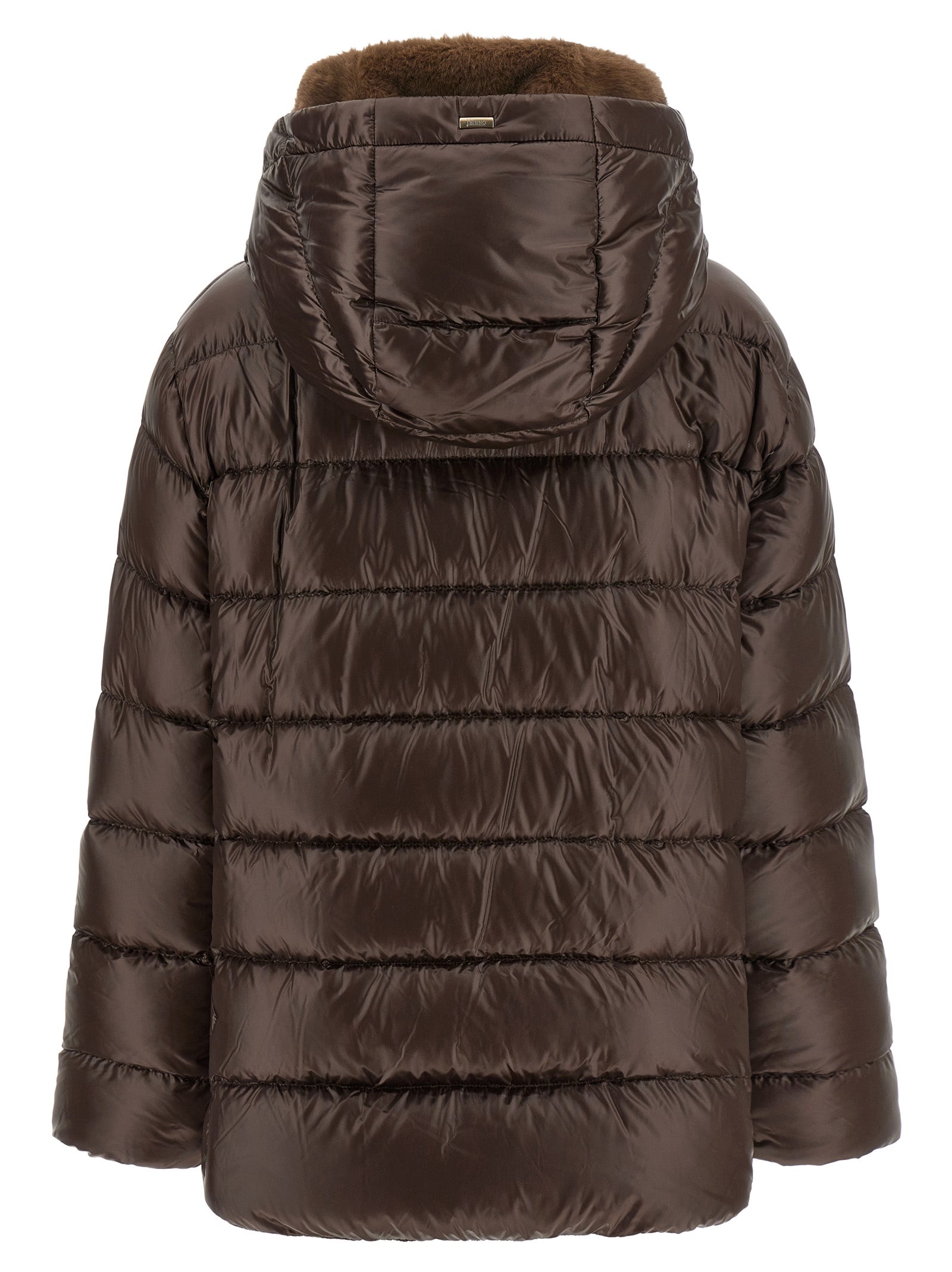 Herno Braune Polyamid-Jacke in voller Länge