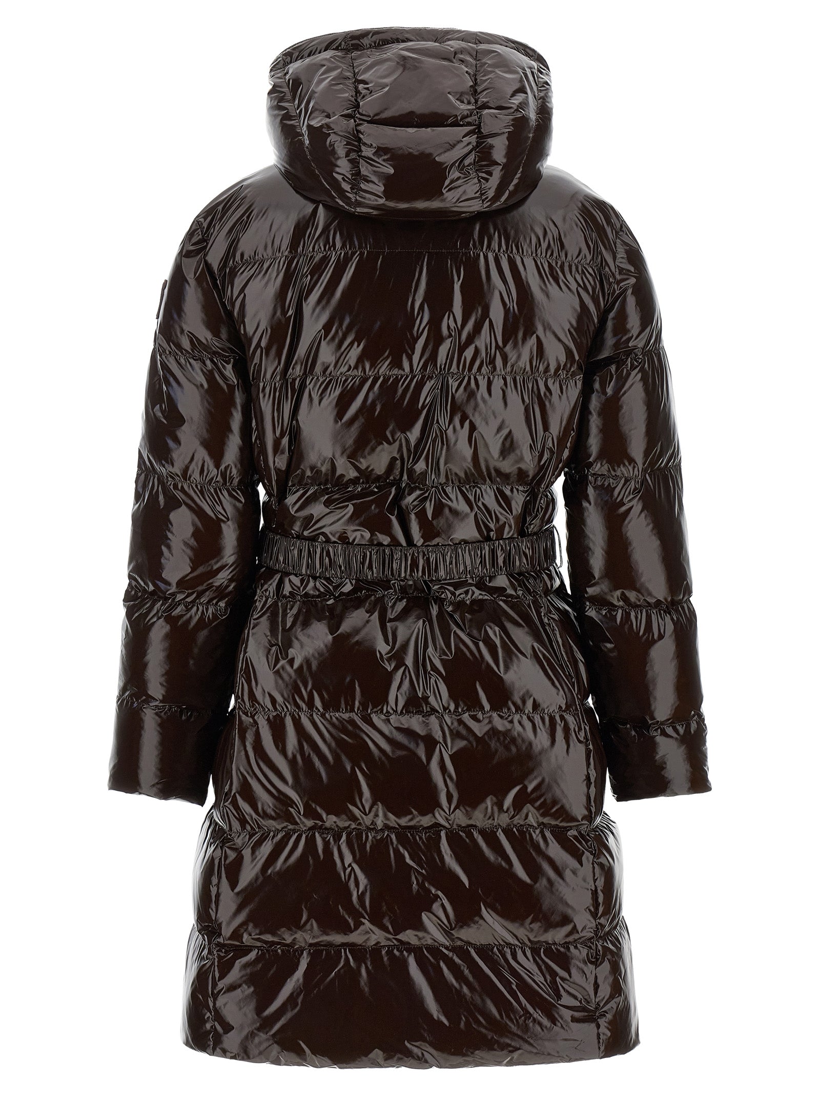PINKO Braune Polyamid-Jacke in voller Länge