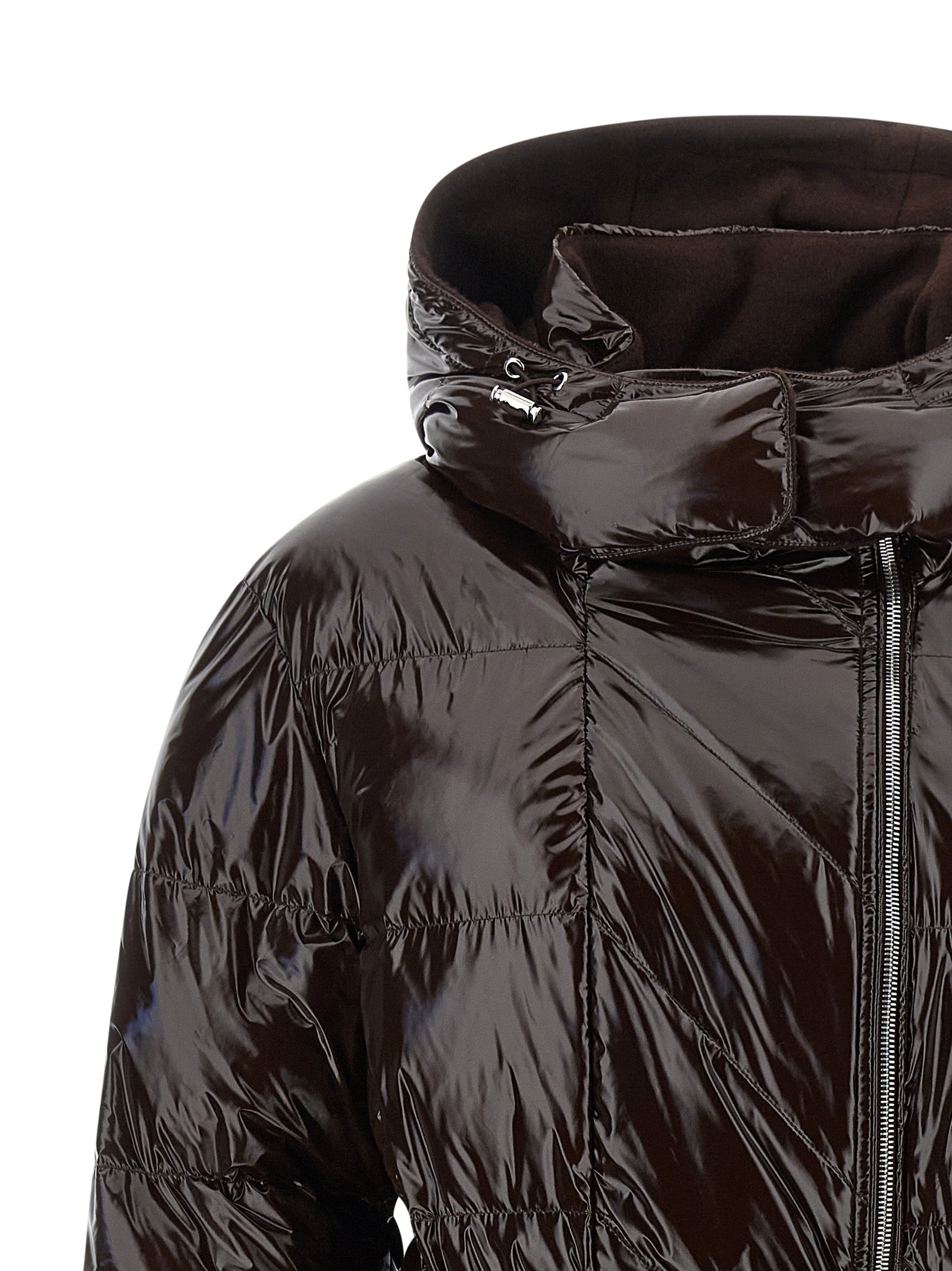 PINKO Braune Polyamid-Jacke in voller Länge