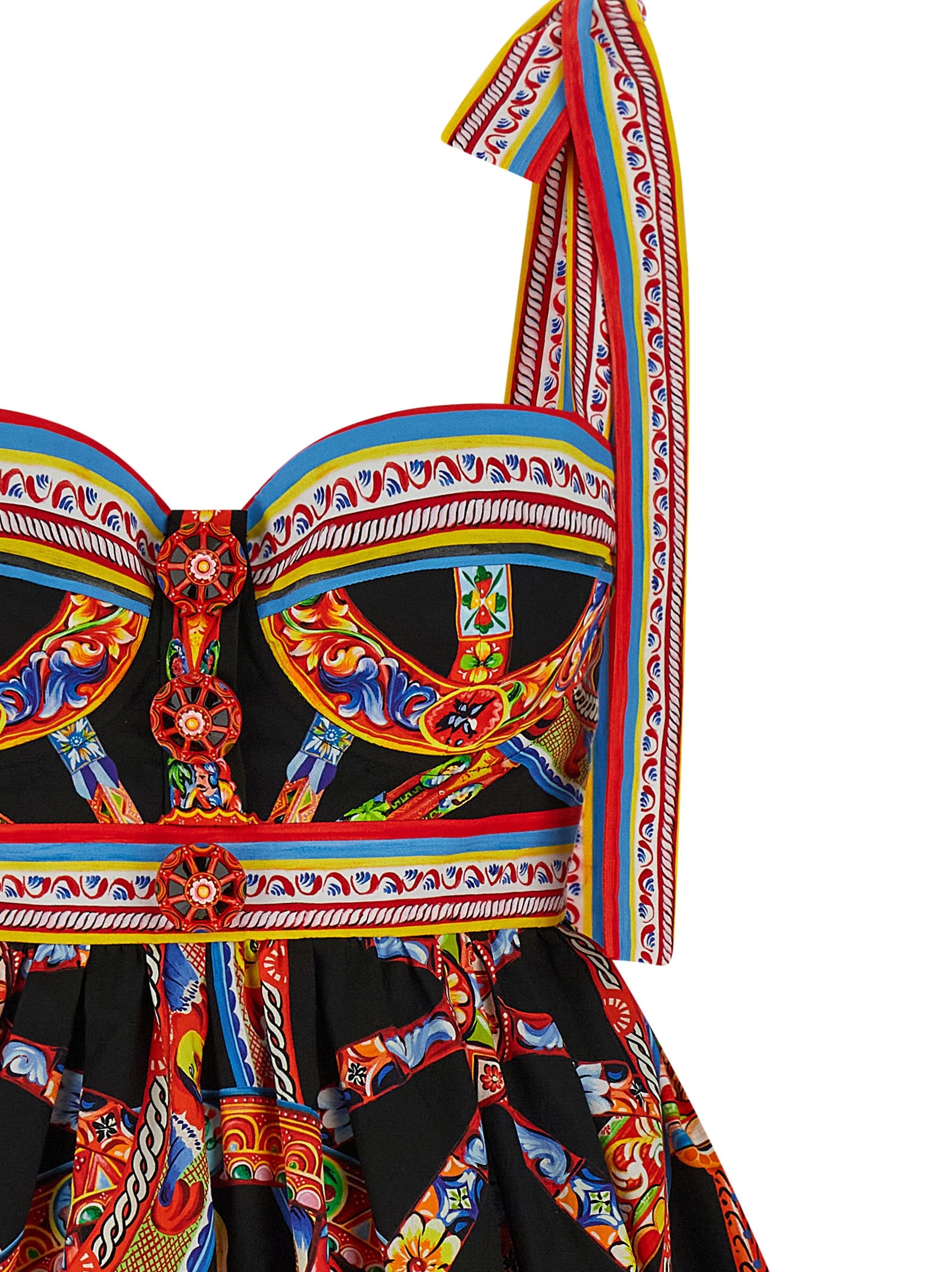 Dolce & Gabbana Kurzes Kleid aus mehrfarbiger Baumwolle