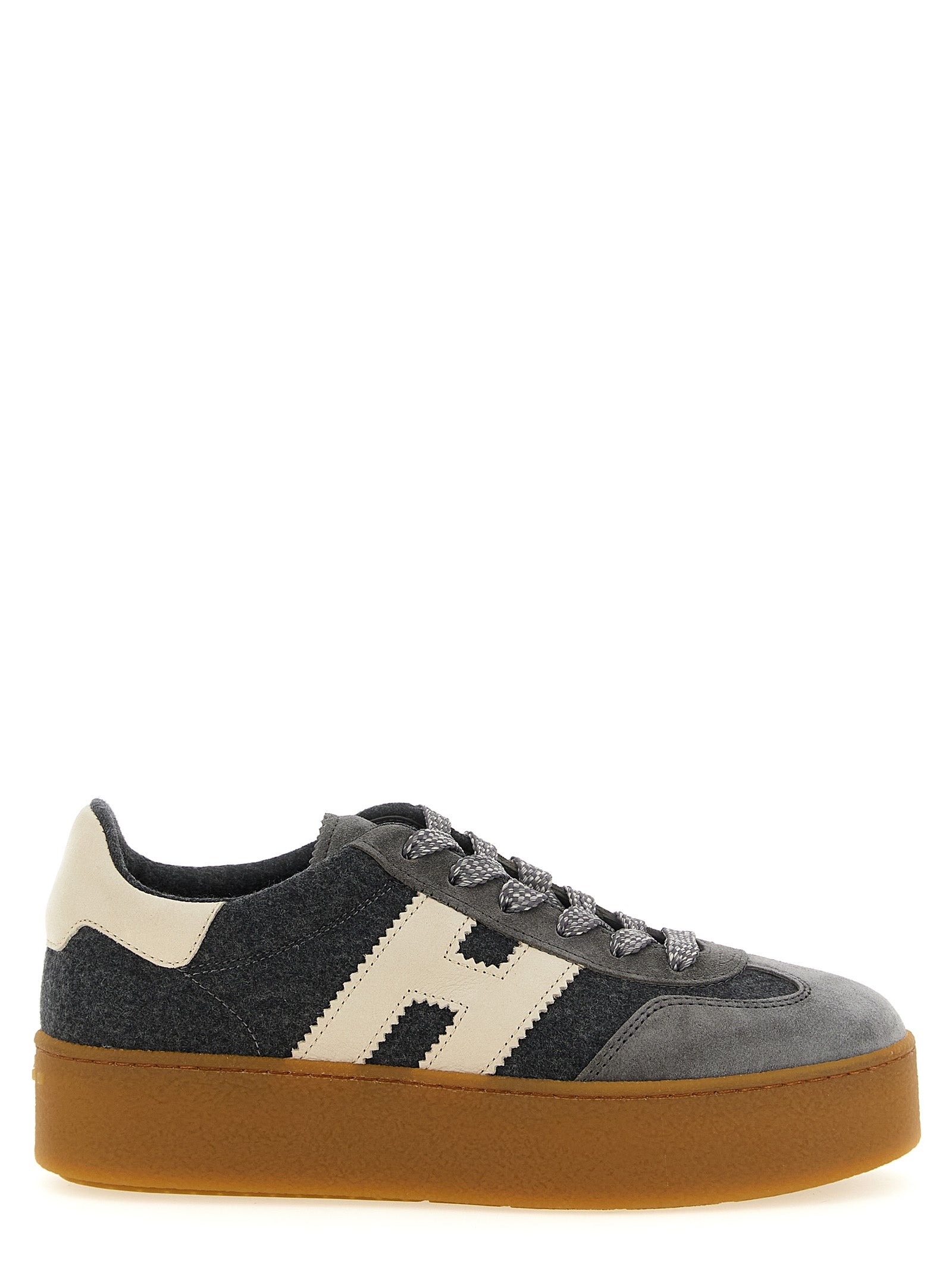 Hogan Graue Woll-Sneaker mit Plateau