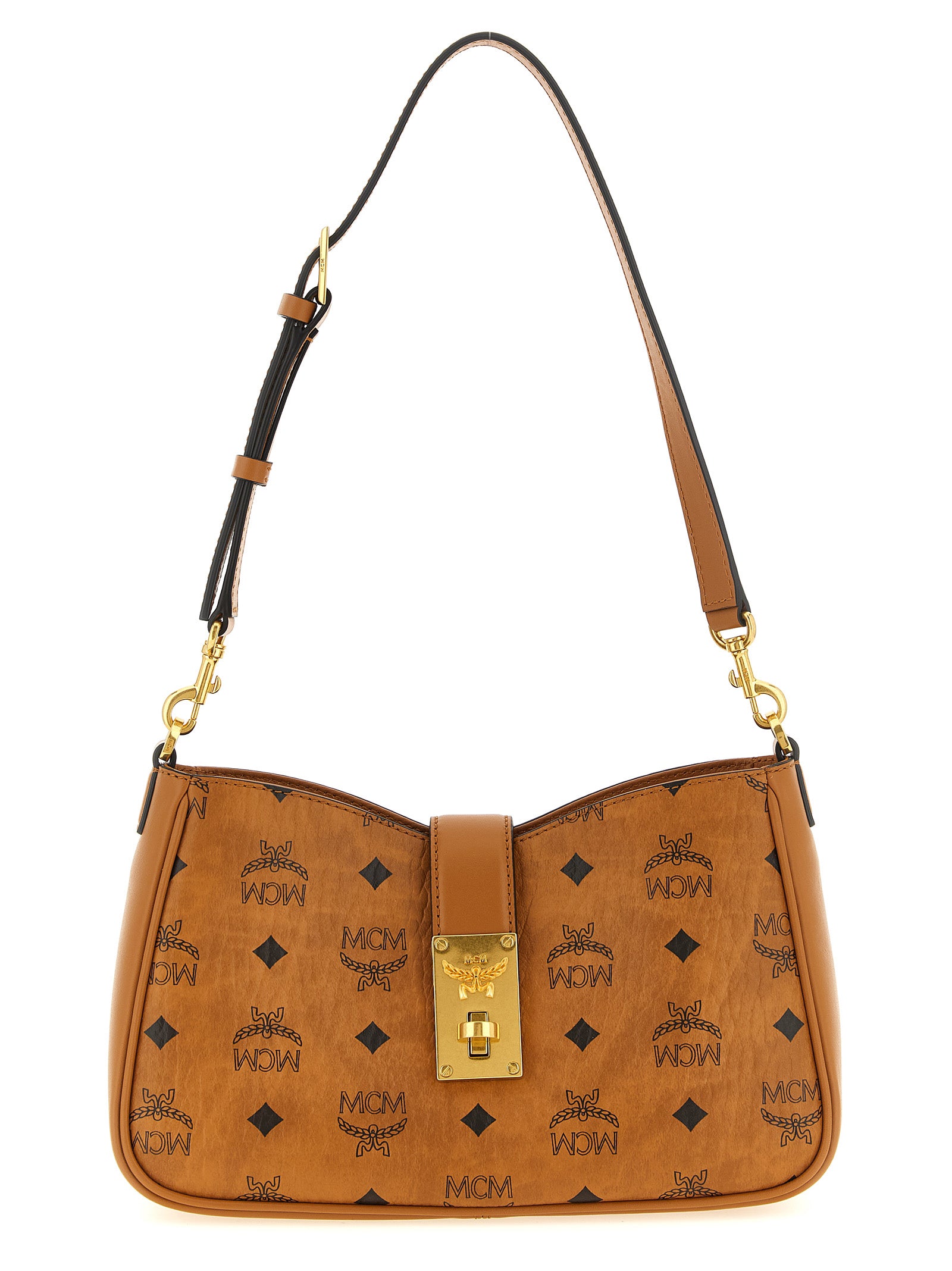 MCM Schultertasche aus braunem Polyethylen
