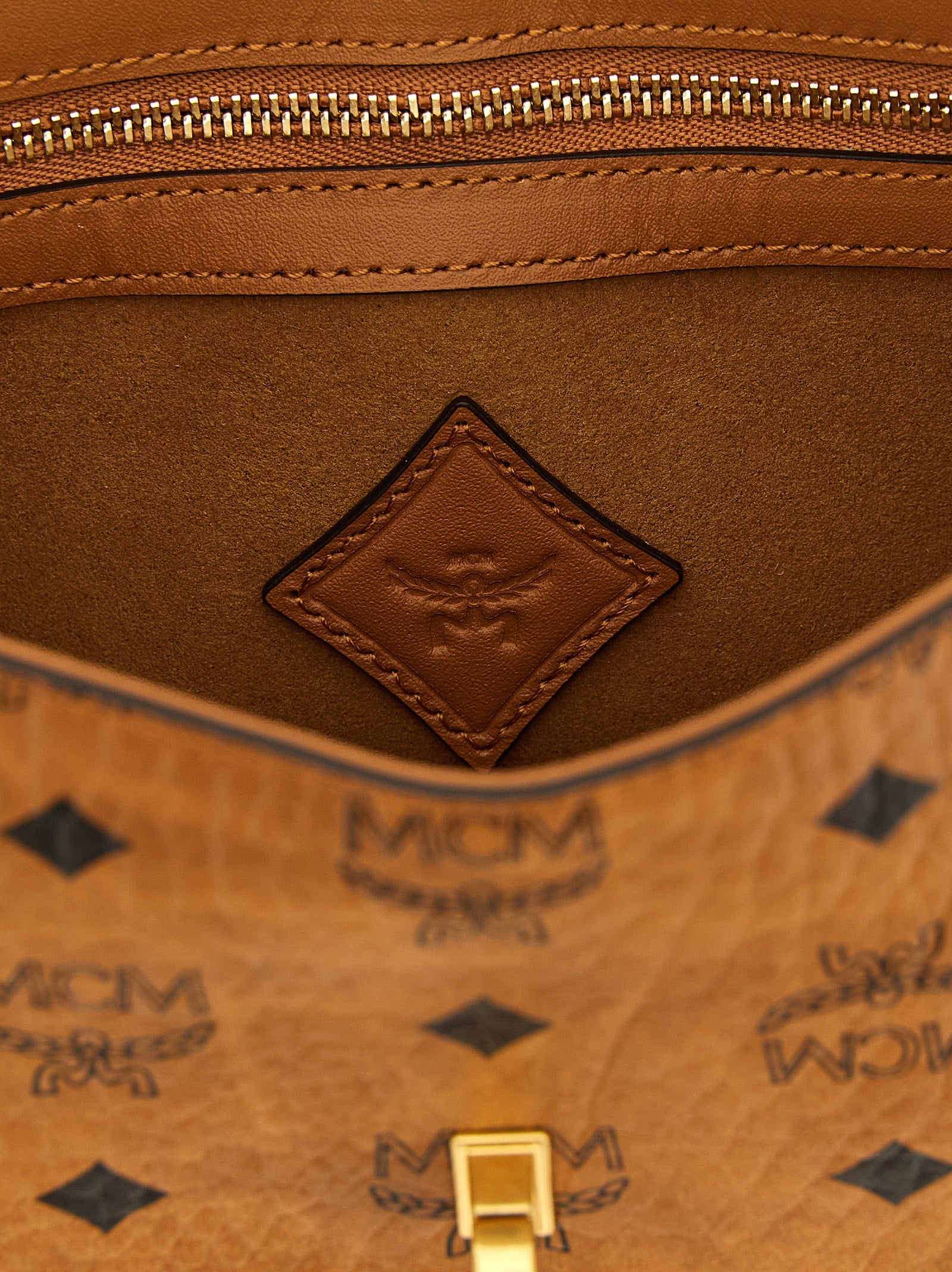 MCM Schultertasche aus braunem Polyethylen