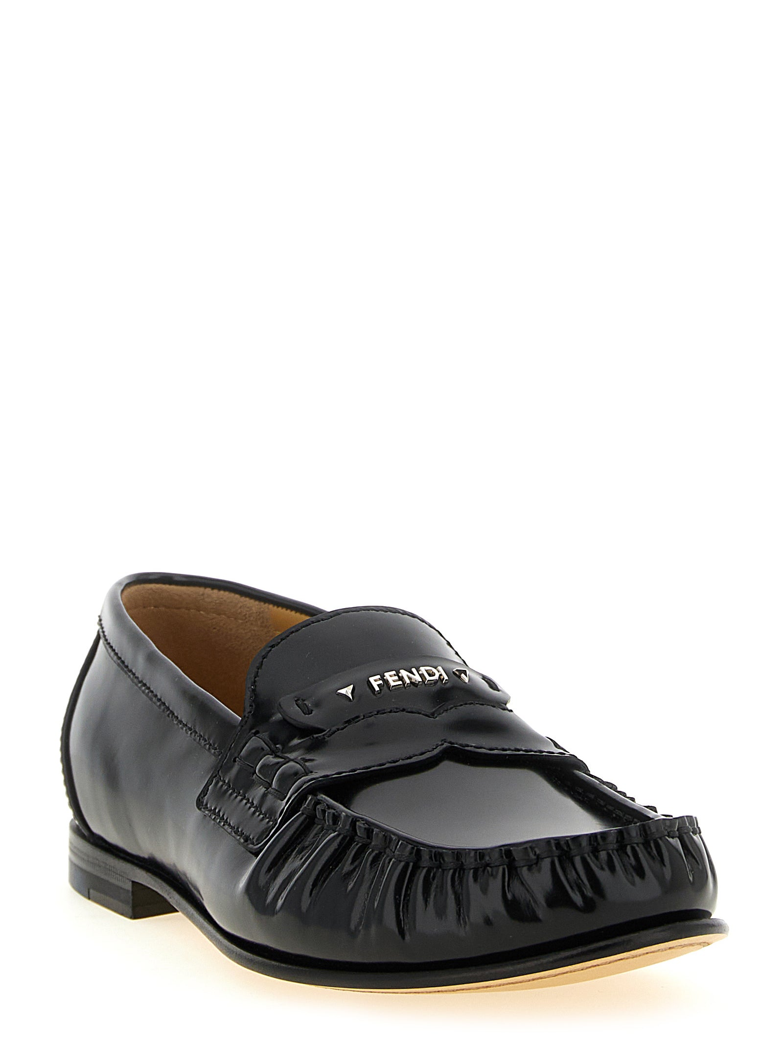 Fendi Schwarze Loafer aus Kalbsleder zum Hineinschlüpfen