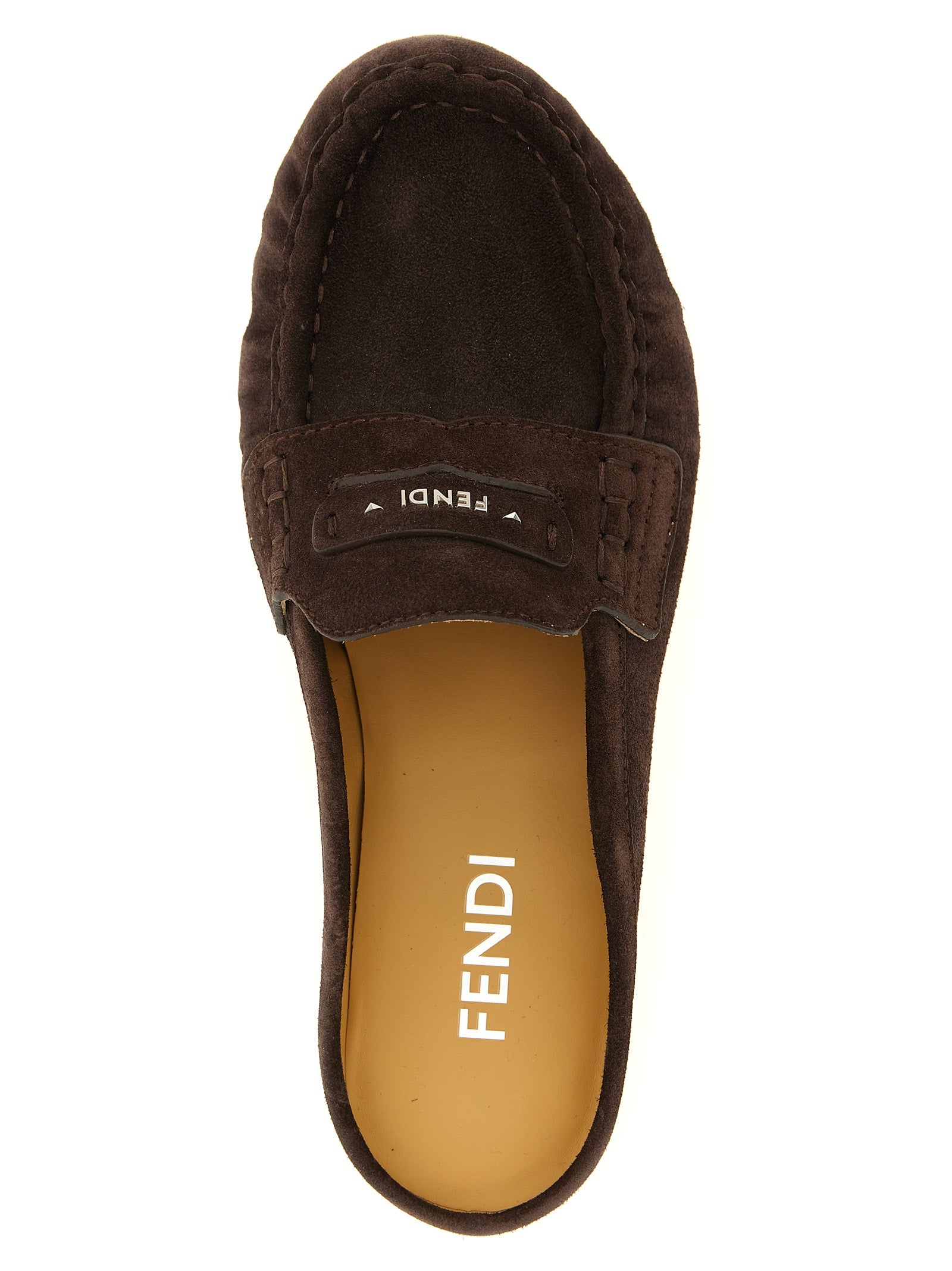 Fendi Braune Kalbsleder-Slipper
