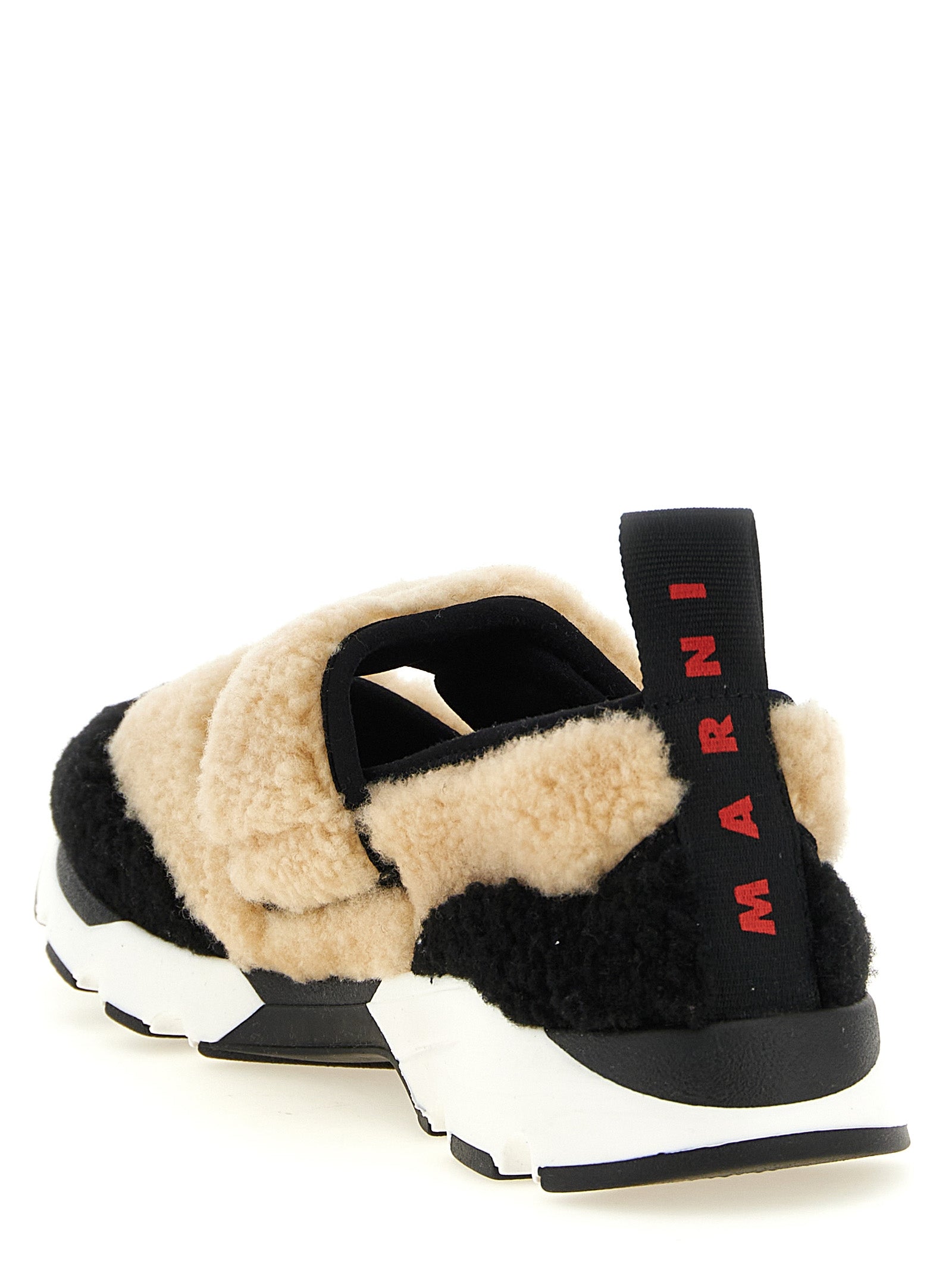 Marni Zweifarbige Lammleder-Sneaker mit klobiger Sohle