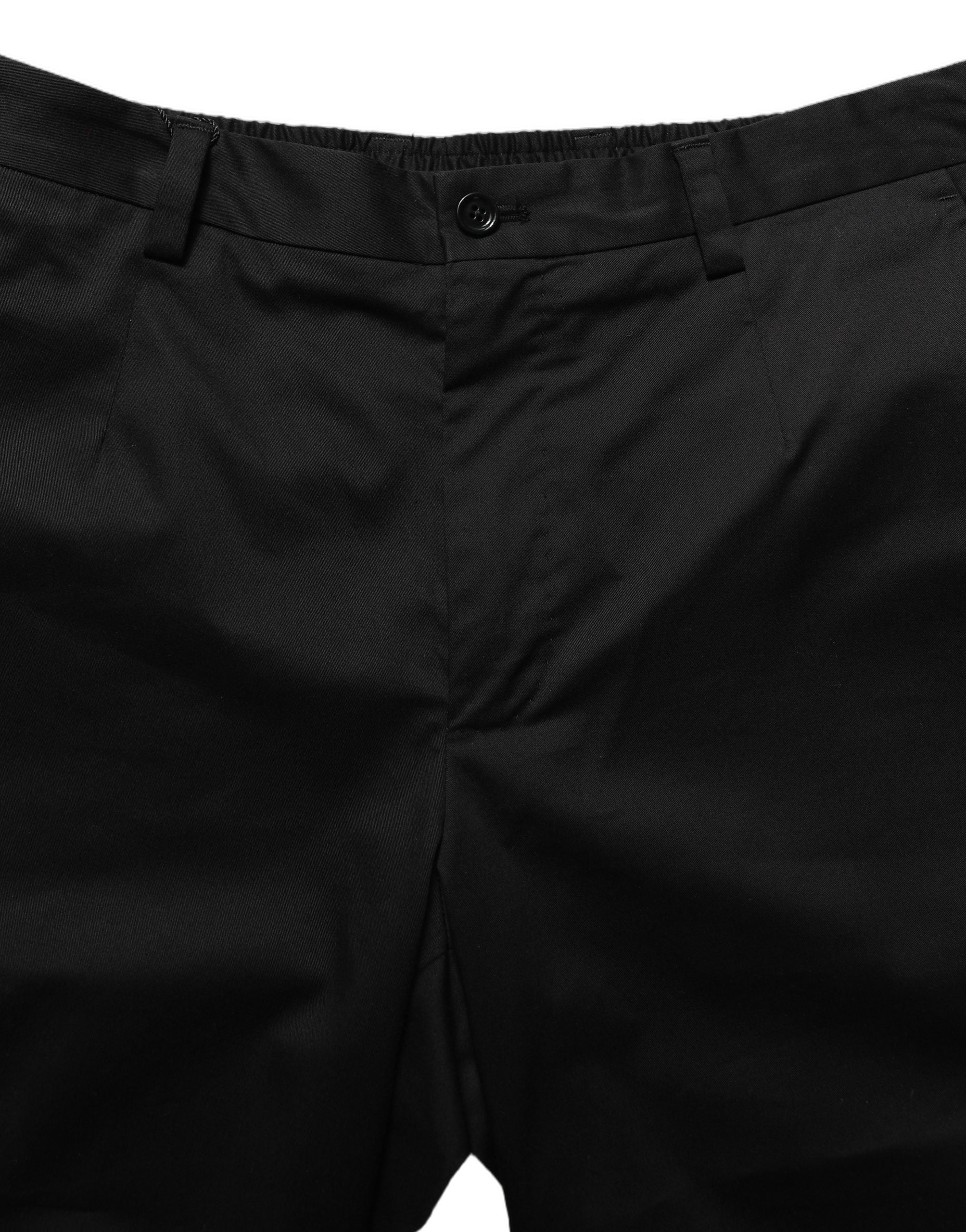 Dolce & Gabbana Schwarze Baumwoll-Bermudashorts für Herren mit mittlerer Leibhöhe