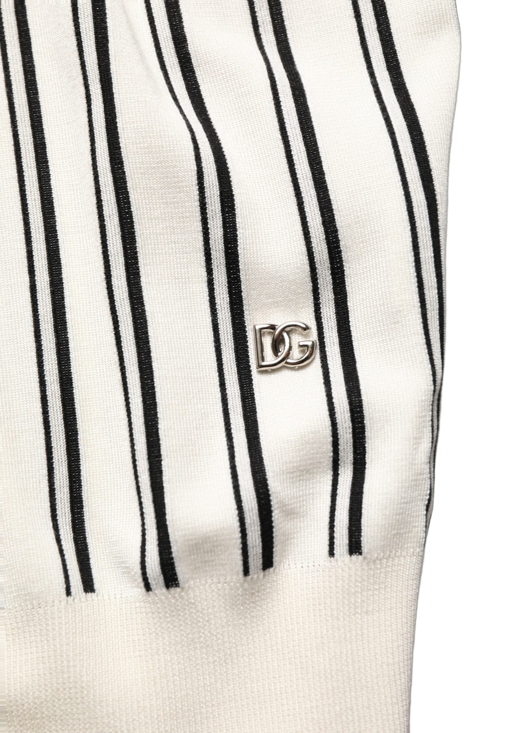 Dolce & Gabbana Polo-Shirt mit Kragen und schwarz-weißen Streifen
