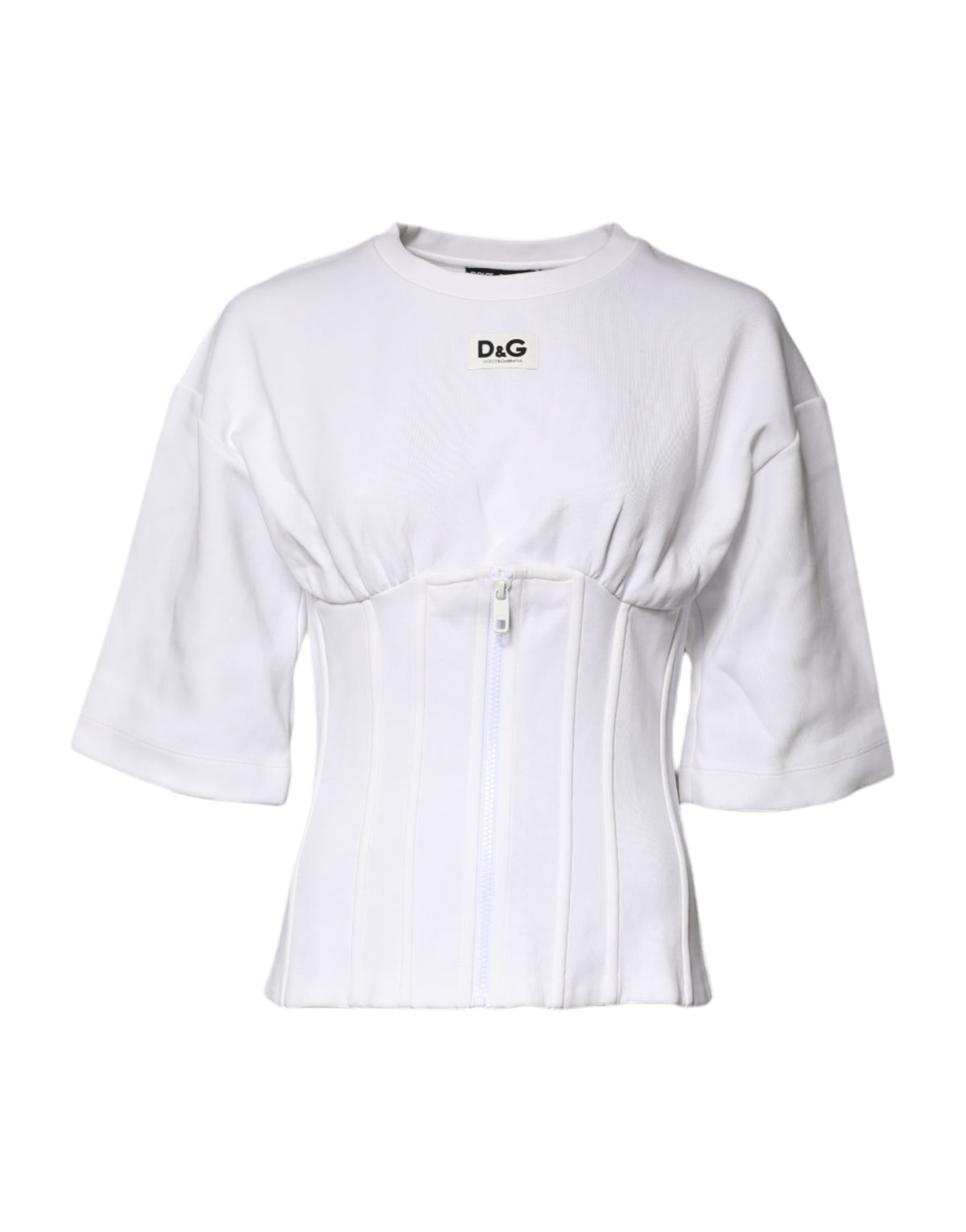 Dolce & Gabbana Weiße Korsett-Bluse aus Baumwollmischung