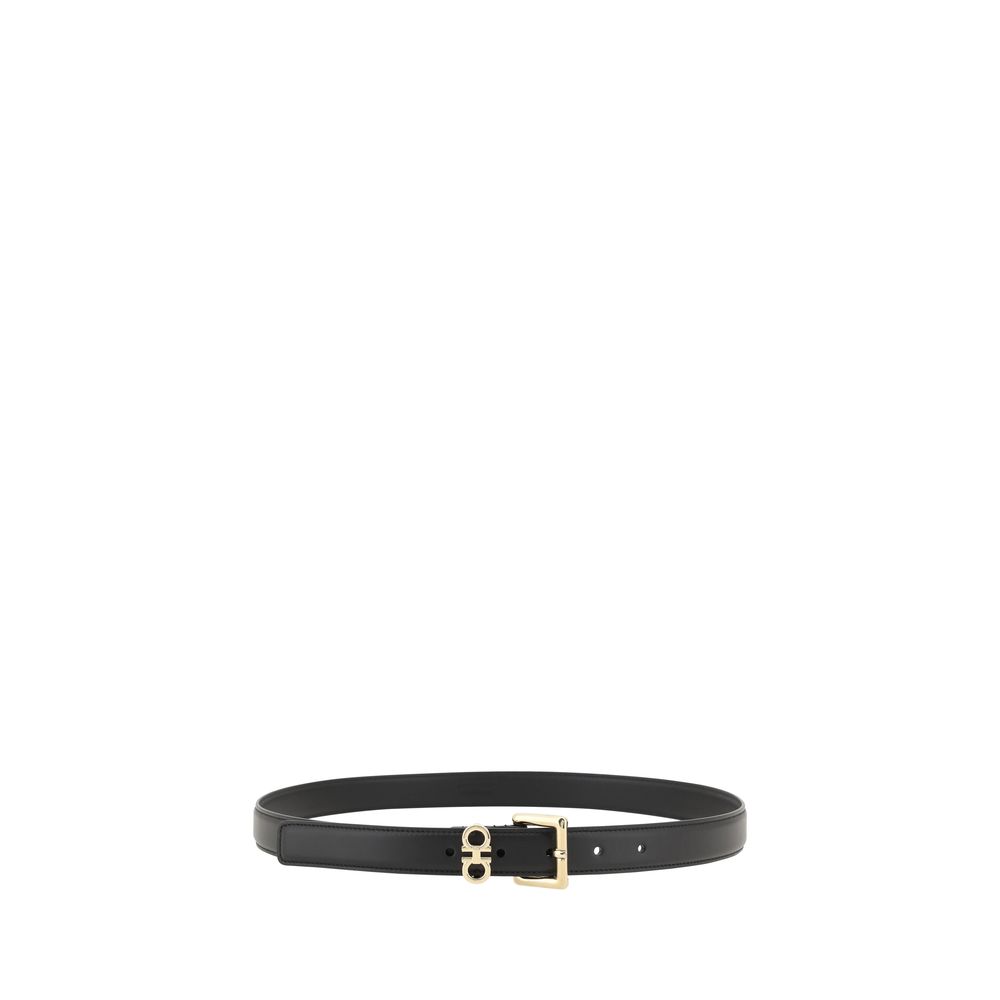 Ferragamo Schwarzer Kalbsleder Bos Taurus Regular Gürtel