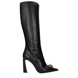 Versace Schwarze Lederstiefel