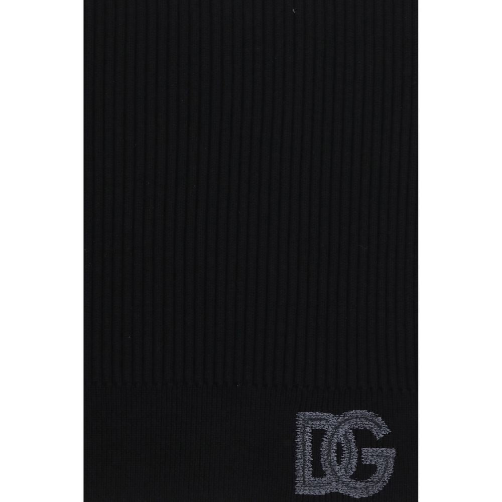 Dolce & Gabbana Schal aus schwarzer Wolle Ovis Aries
