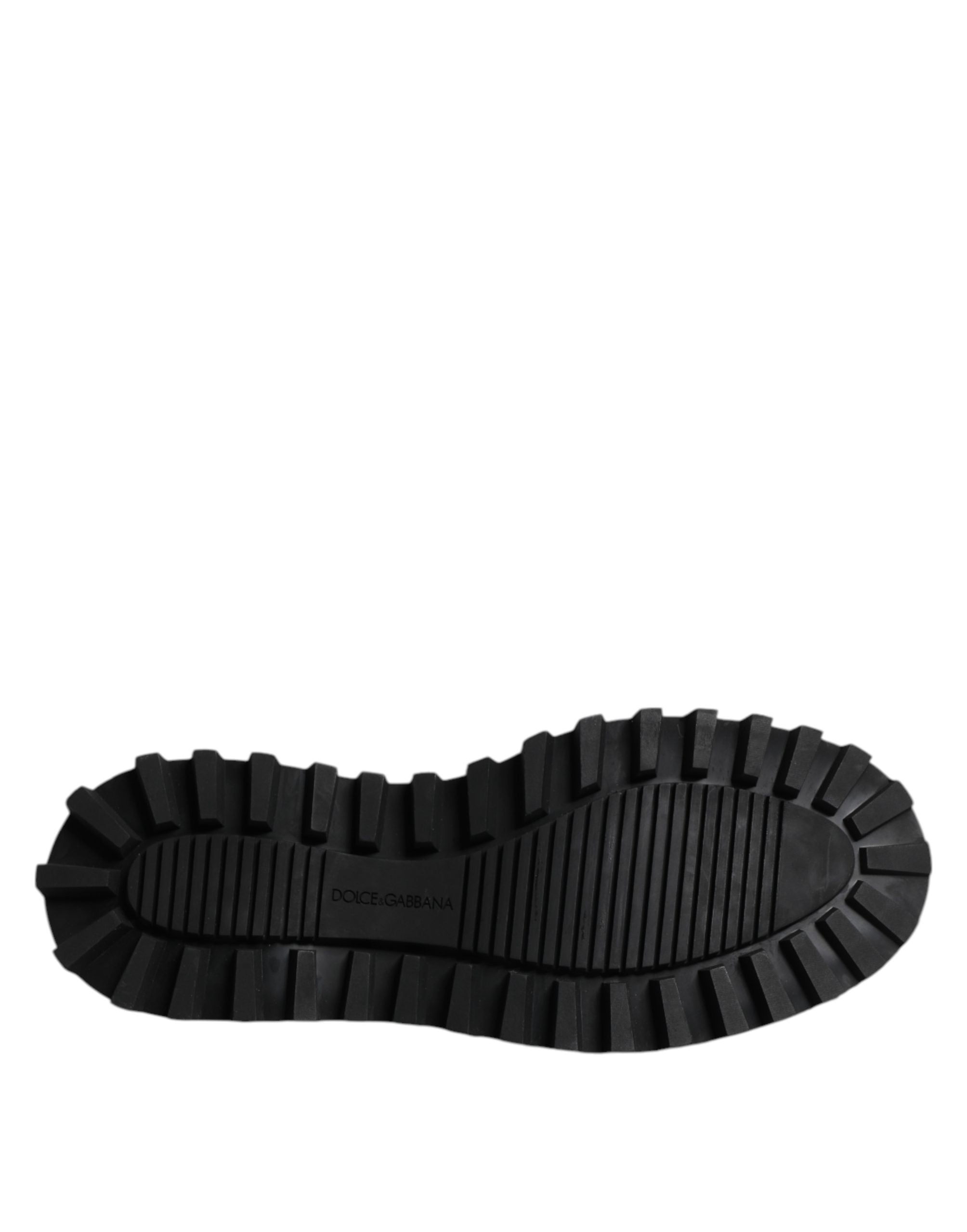 Dolce & Gabbana Schwarze Kalbsleder Hi-Trekking Derby Schuhe