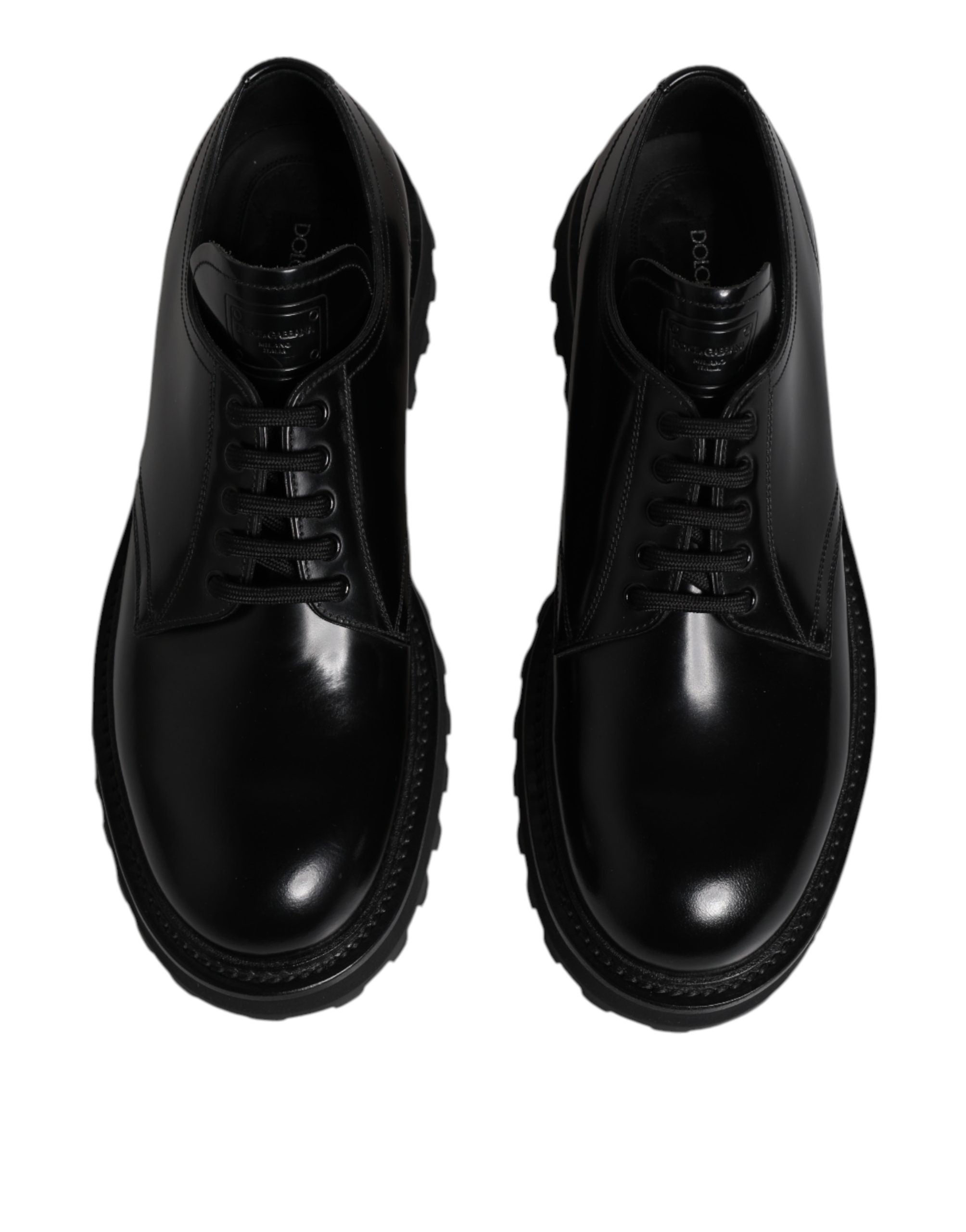 Dolce & Gabbana Schwarze Kalbsleder Hi-Trekking Derby Schuhe