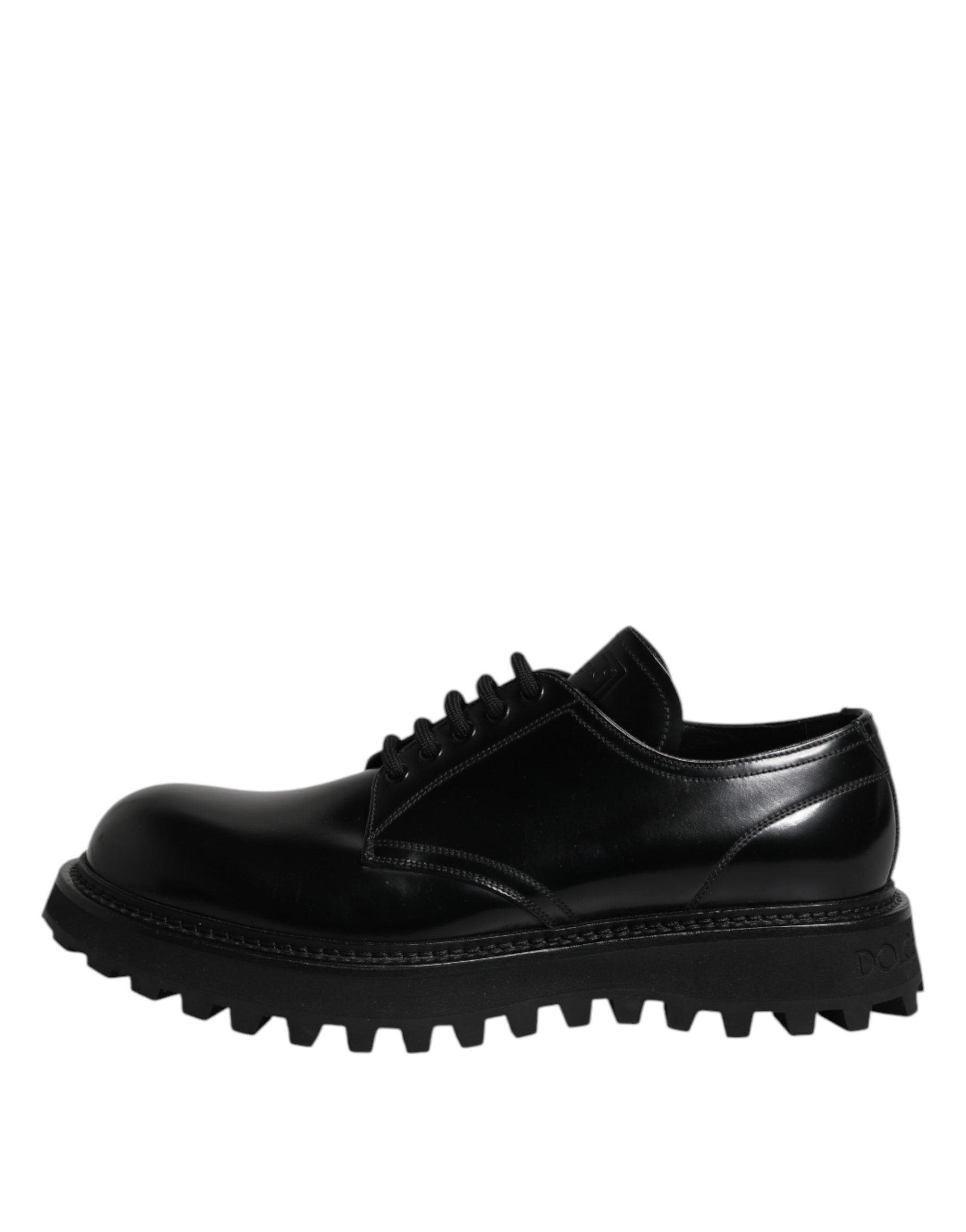 Dolce & Gabbana Schwarze Kalbsleder Hi-Trekking Derby Schuhe
