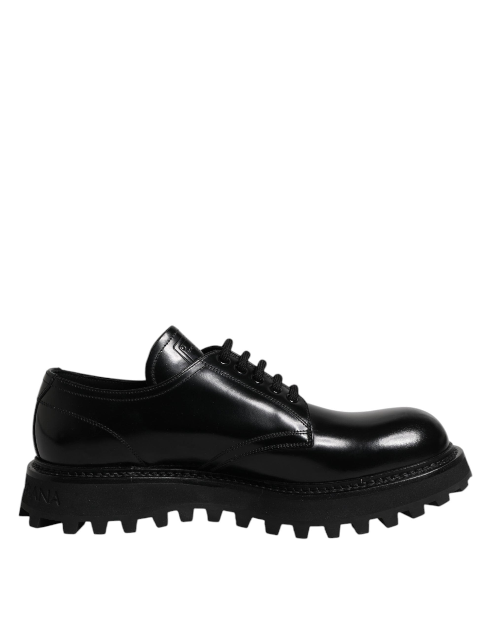 Dolce & Gabbana Schwarze Kalbsleder Hi-Trekking Derby Schuhe