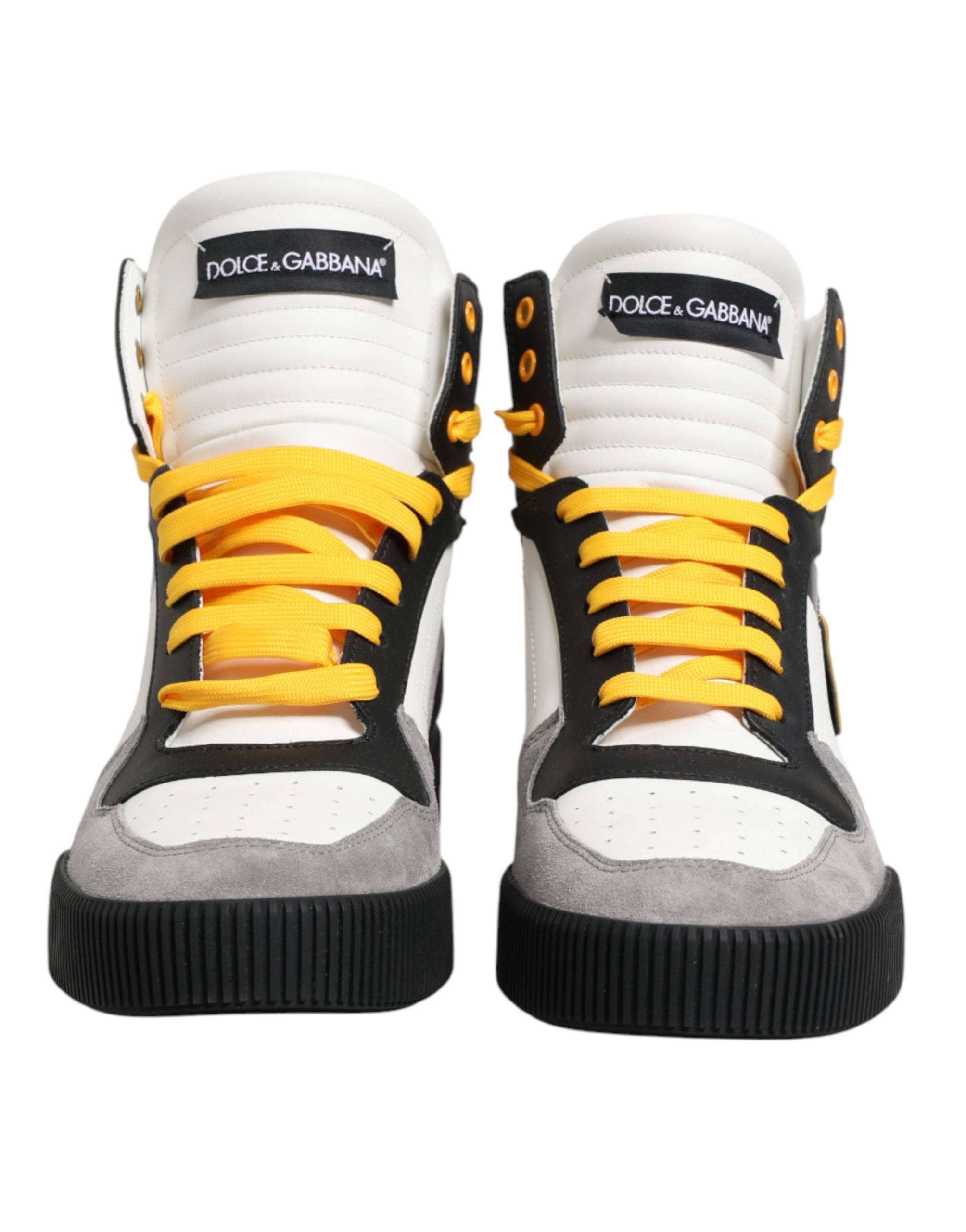 Dolce & Gabbana Mehrfarbige High-Top-Sneaker aus Kalbsleder
