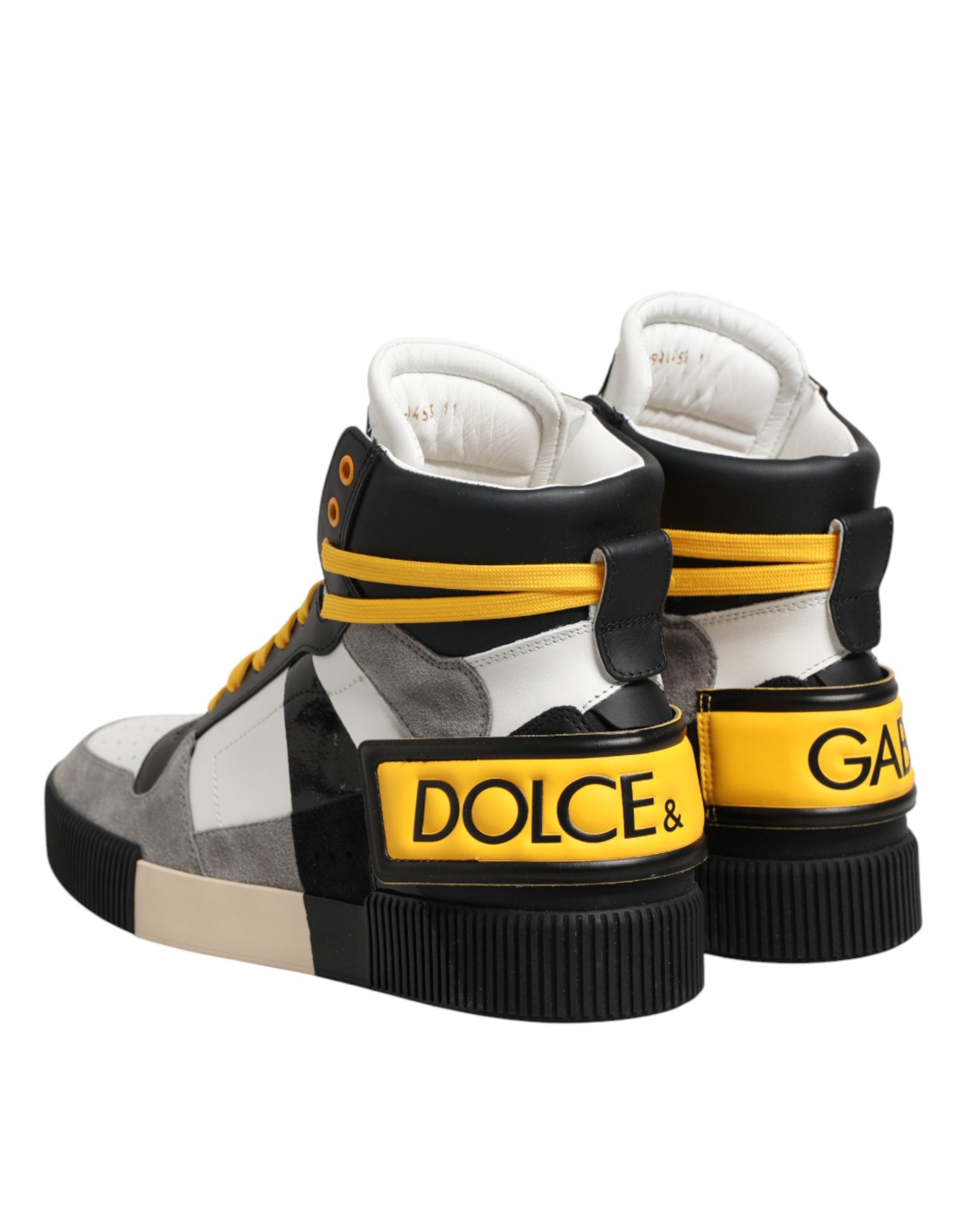 Dolce & Gabbana Mehrfarbige High-Top-Sneaker aus Kalbsleder