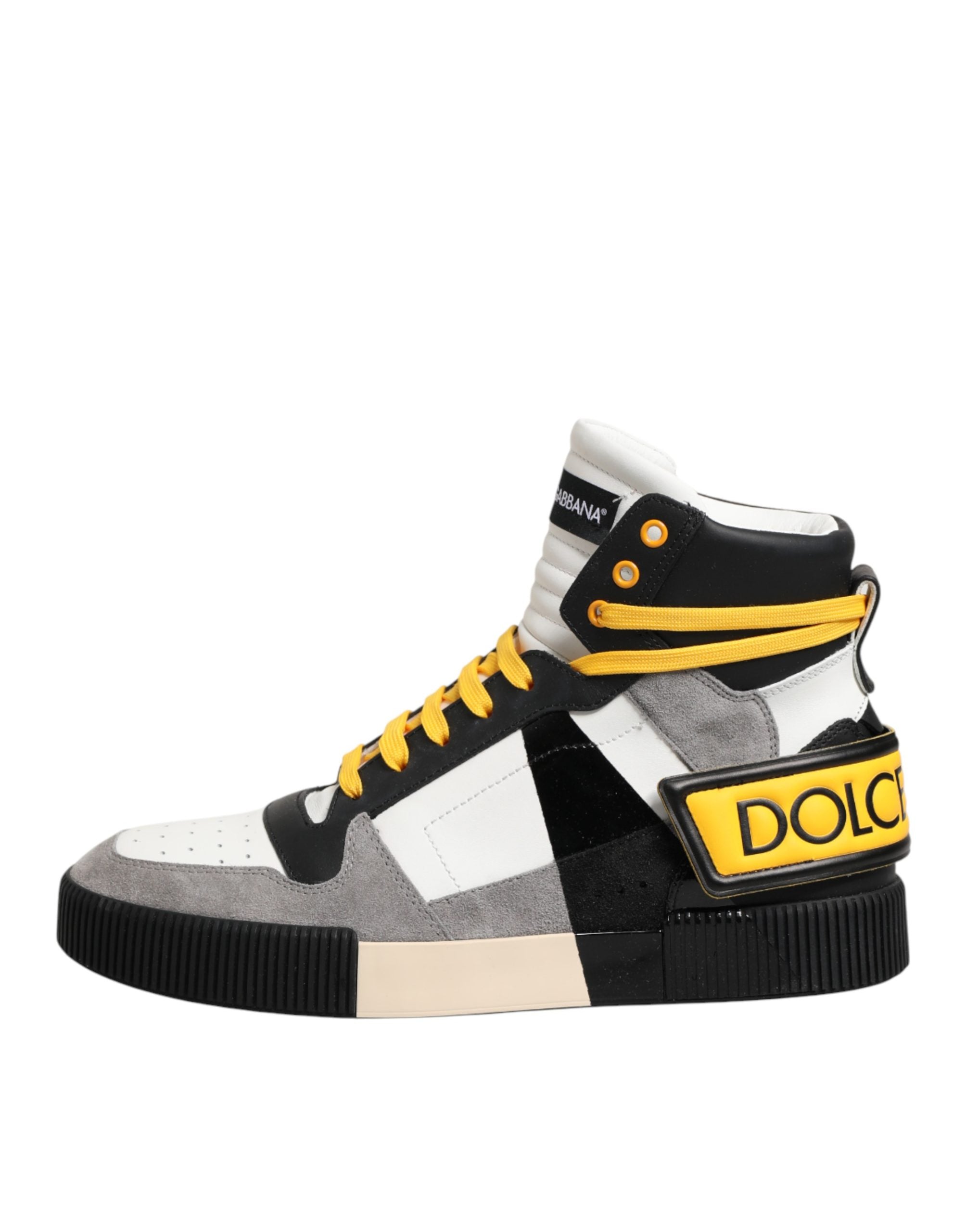 Dolce & Gabbana Mehrfarbige High-Top-Sneaker aus Kalbsleder