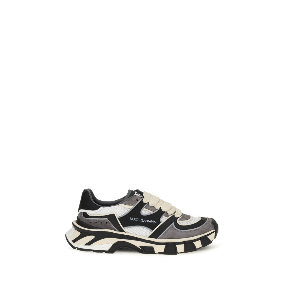 Dolce & Gabbana Graue Kalbsleder Bos Taurus Chunky Sneaker