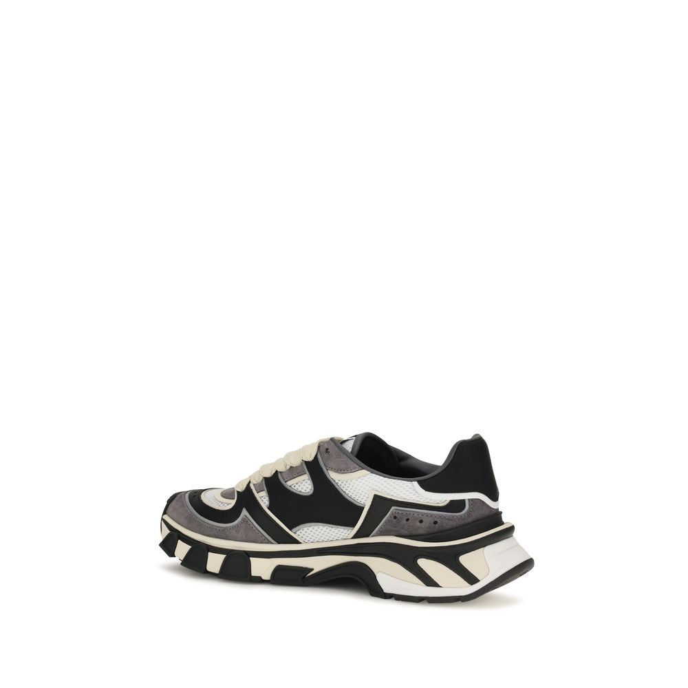 Dolce & Gabbana Graue Kalbsleder Bos Taurus Chunky Sneaker