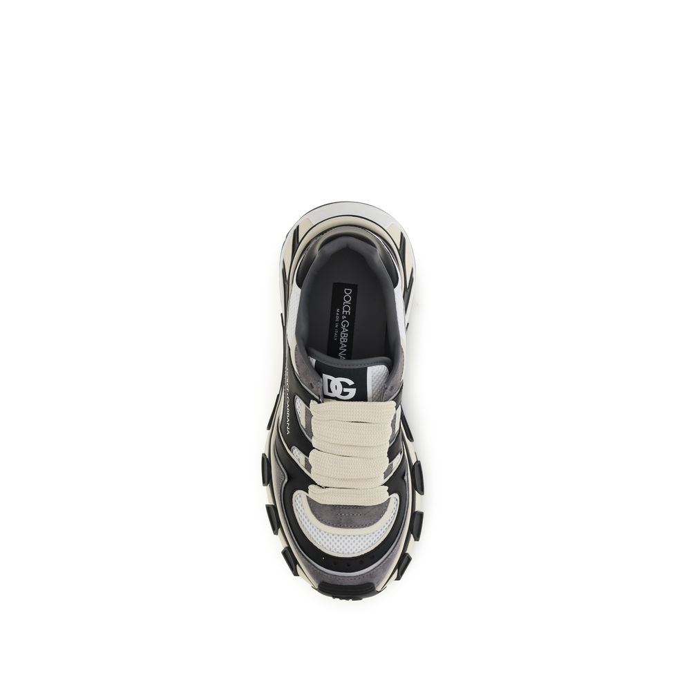 Dolce & Gabbana Graue Kalbsleder Bos Taurus Chunky Sneaker
